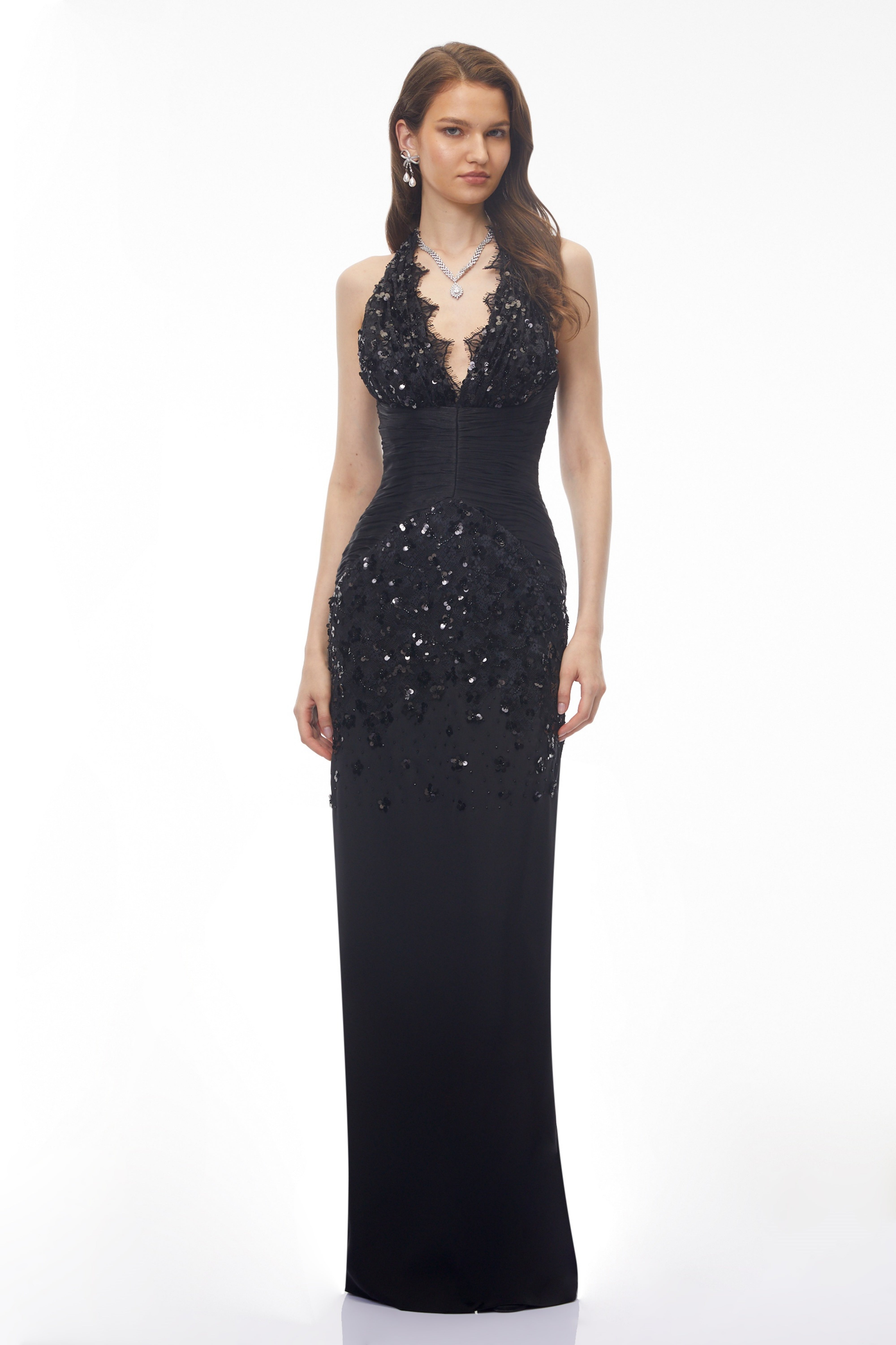 Siphokazi Black Halterneck Embellished Corset Maxi Gown