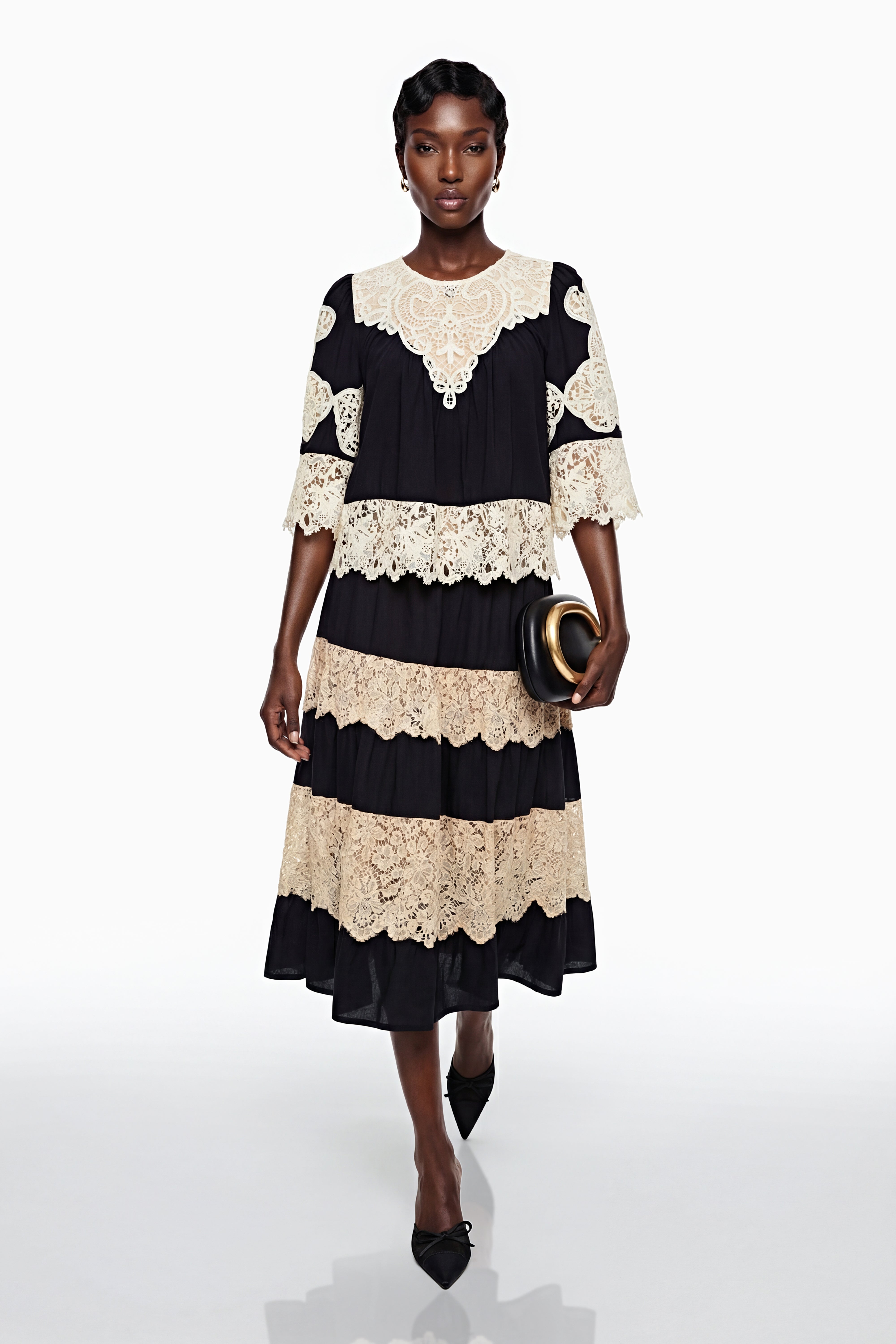 Stella Black Floral Lace Top