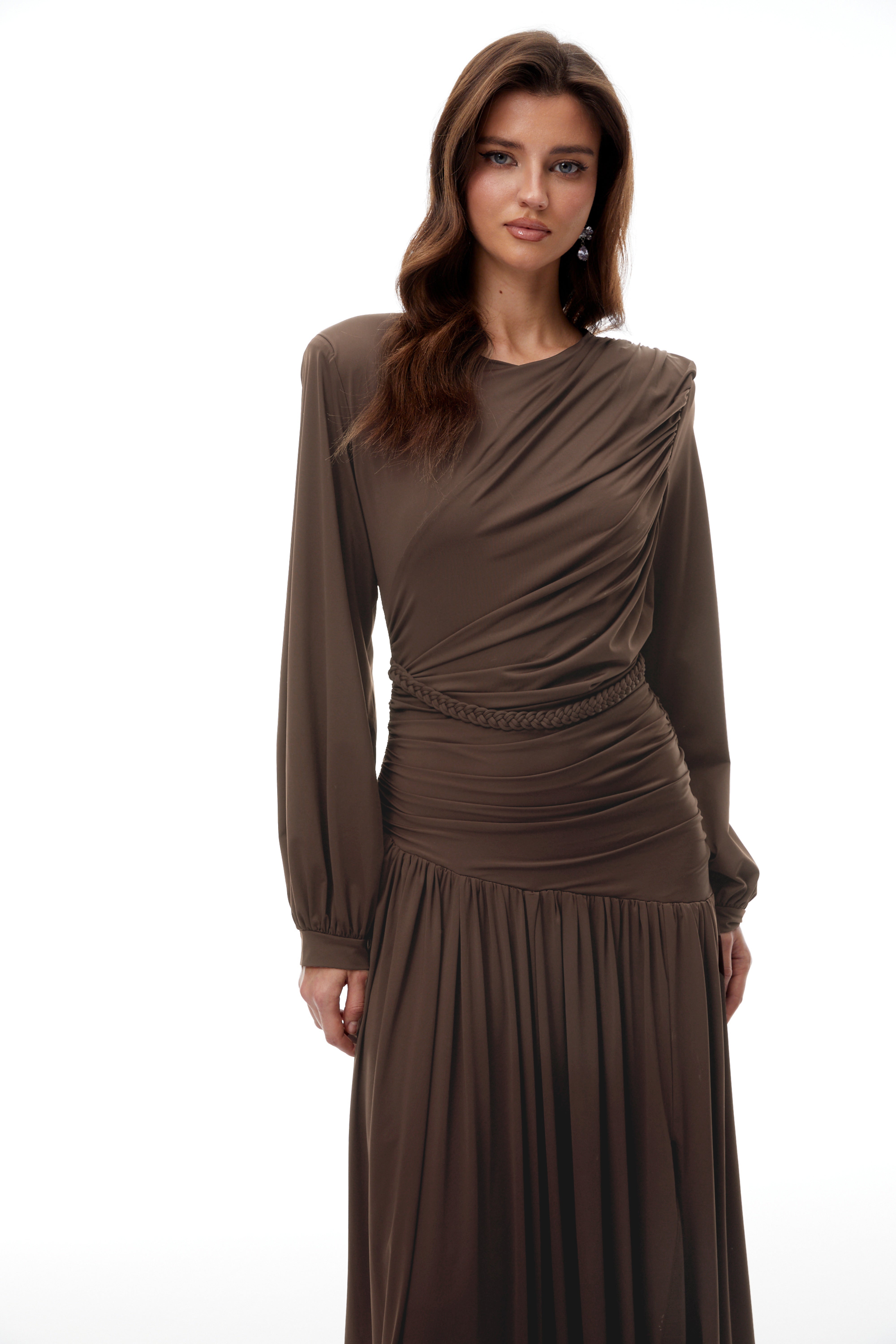 Robe longue froncée avec détails tressés Tabitha Brown