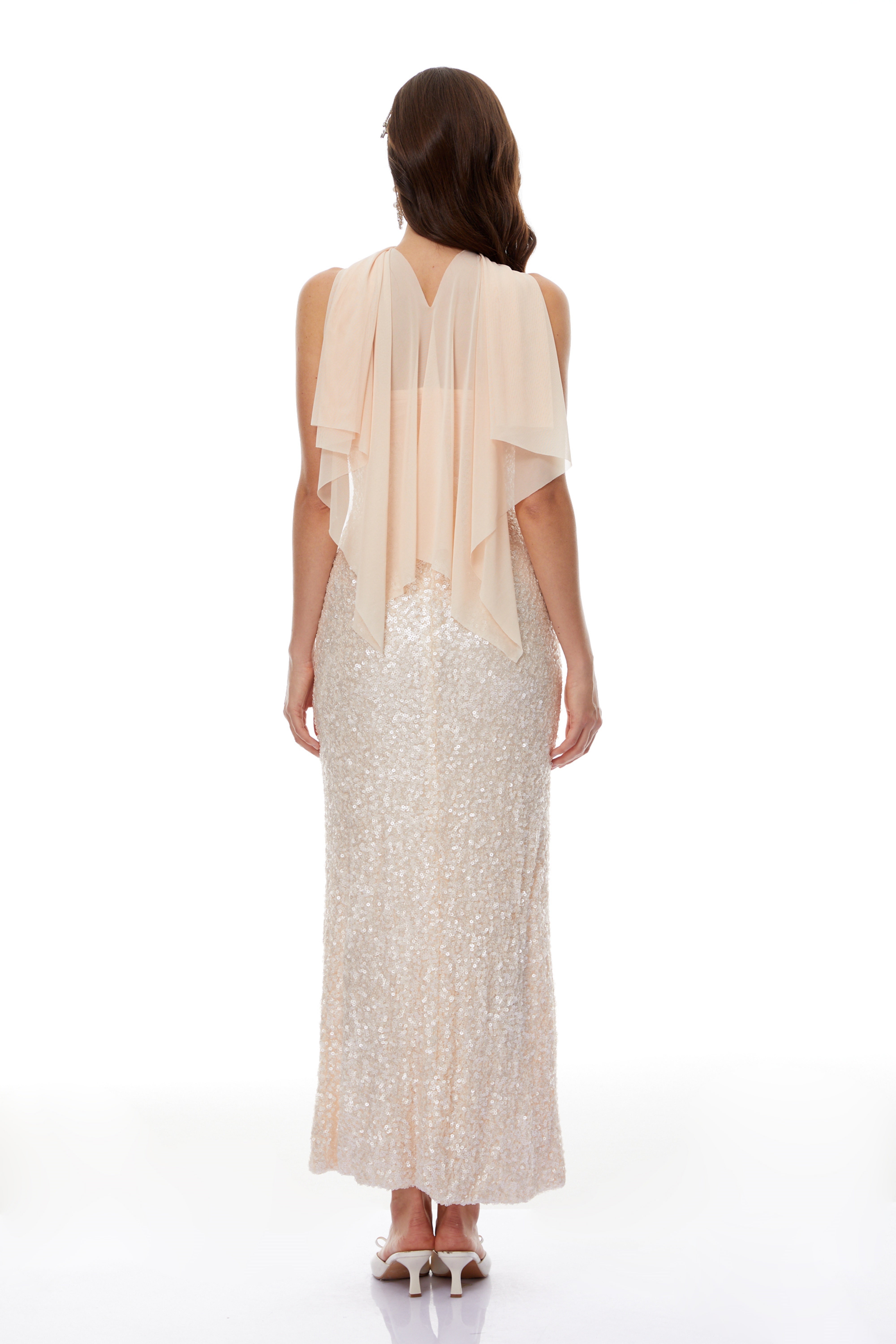 Tamsin Champagne Sequin Maxi Dress