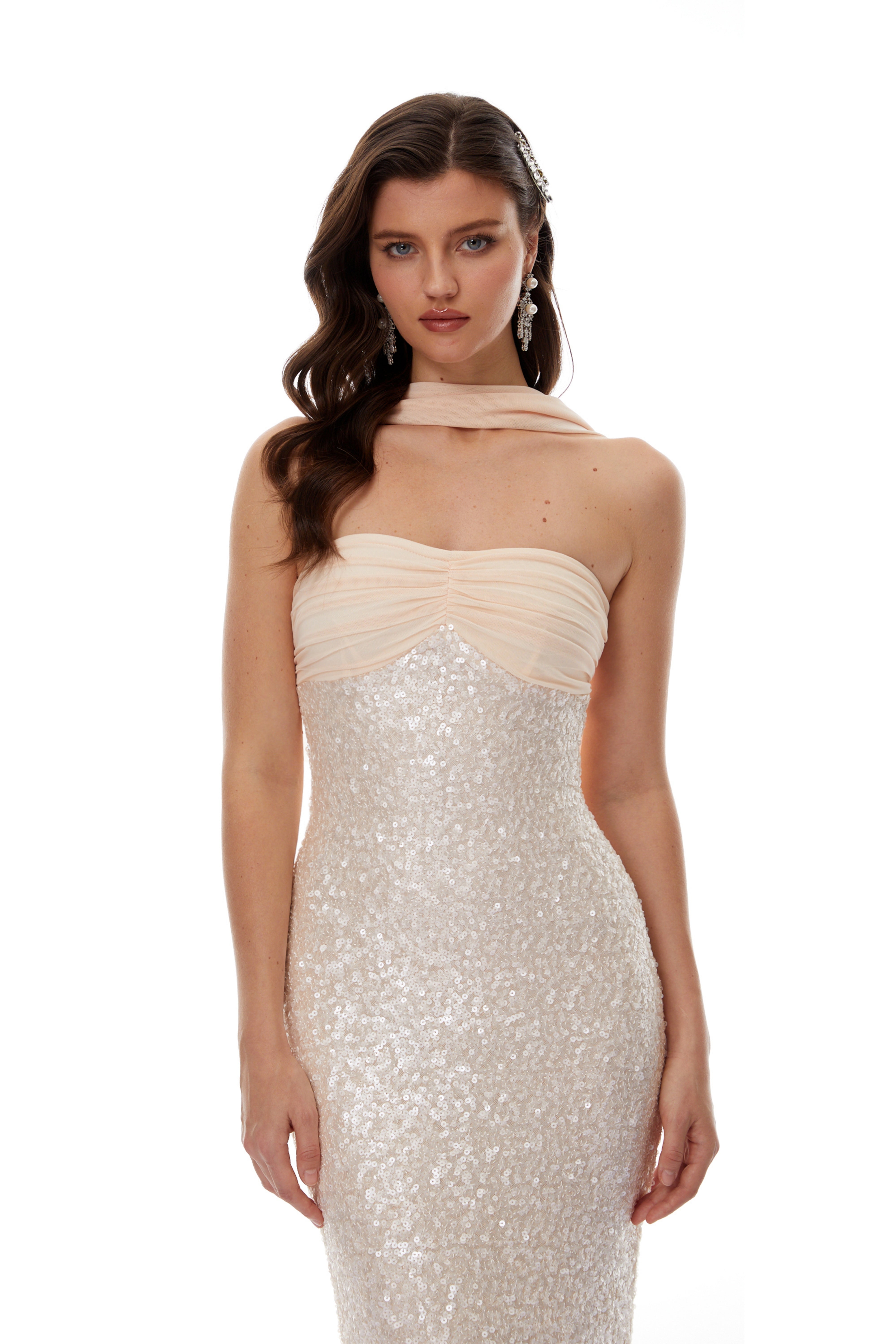 Tamsin Champagne Sequin Maxi Dress