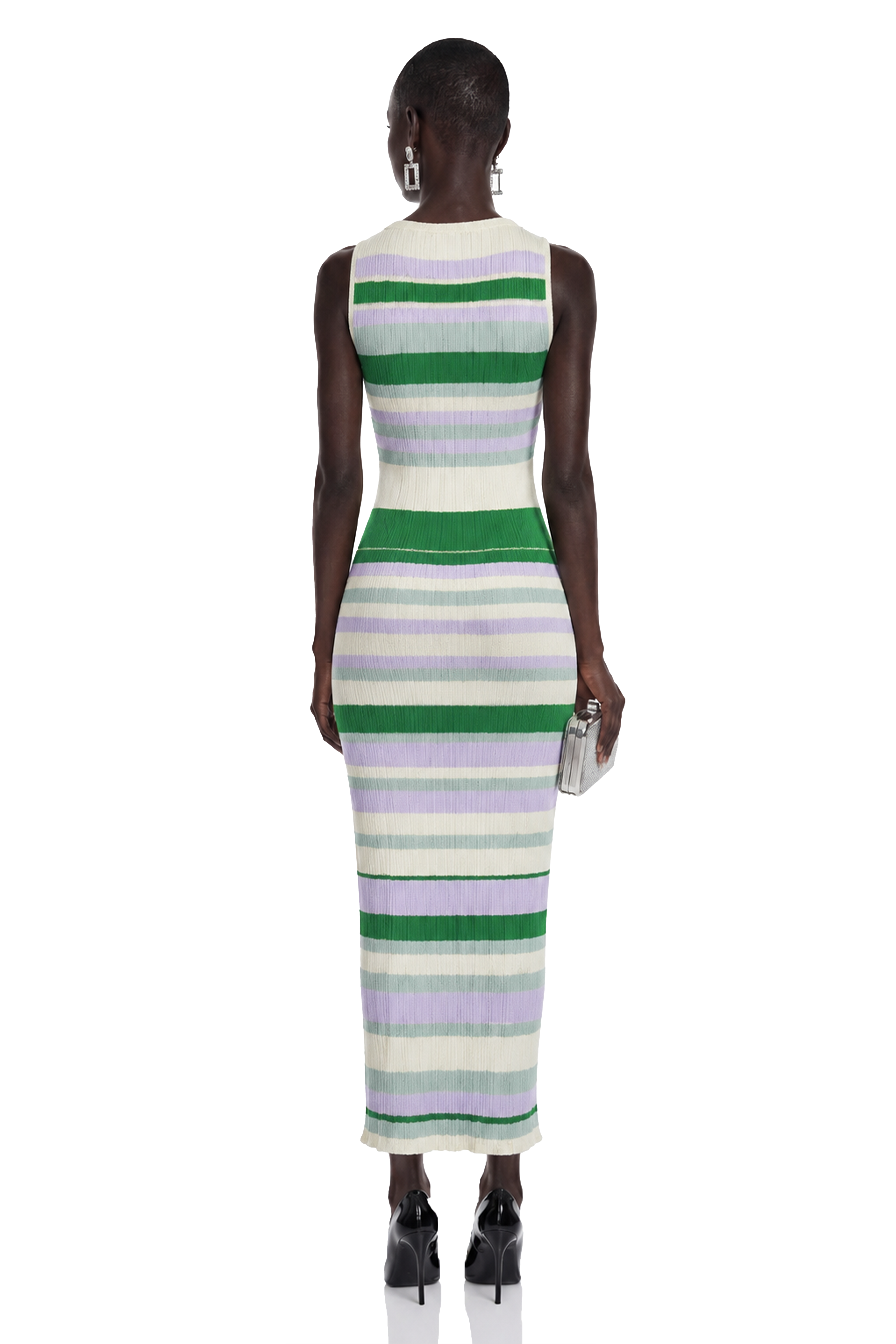 Robe longue à rayures horizontales et col rond Tanya Green