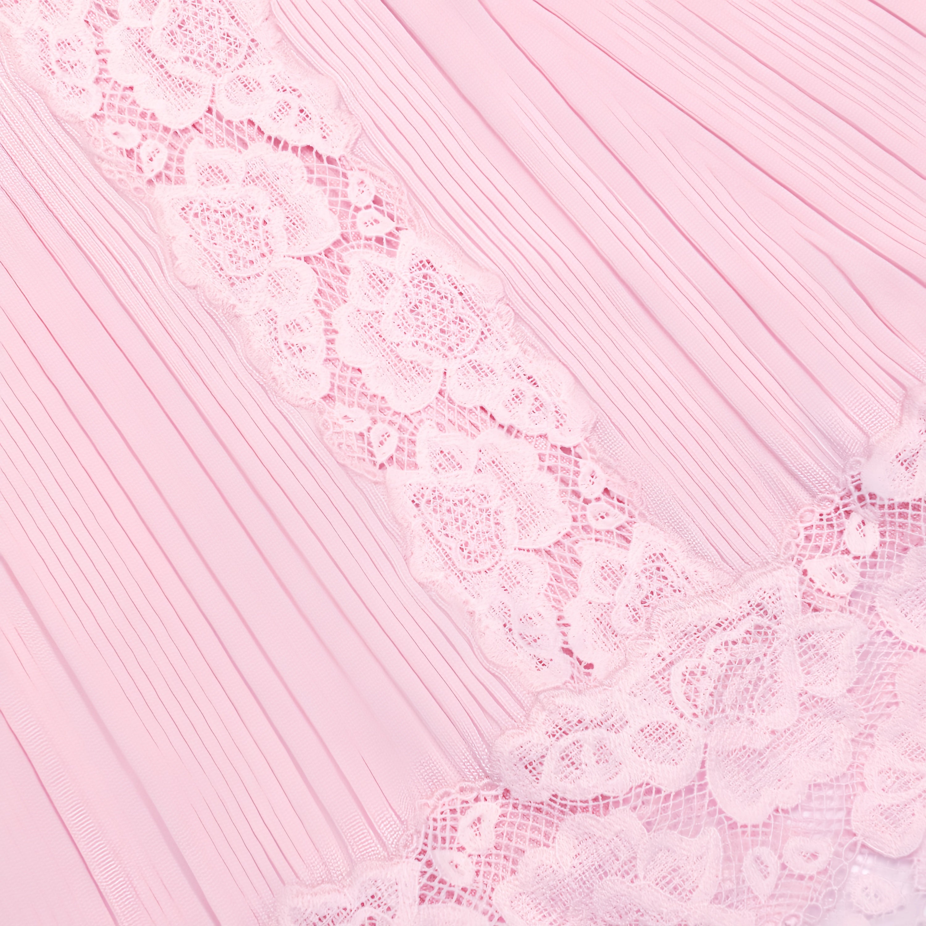 Thalya Pink Lace Trim Knit Midi Dress