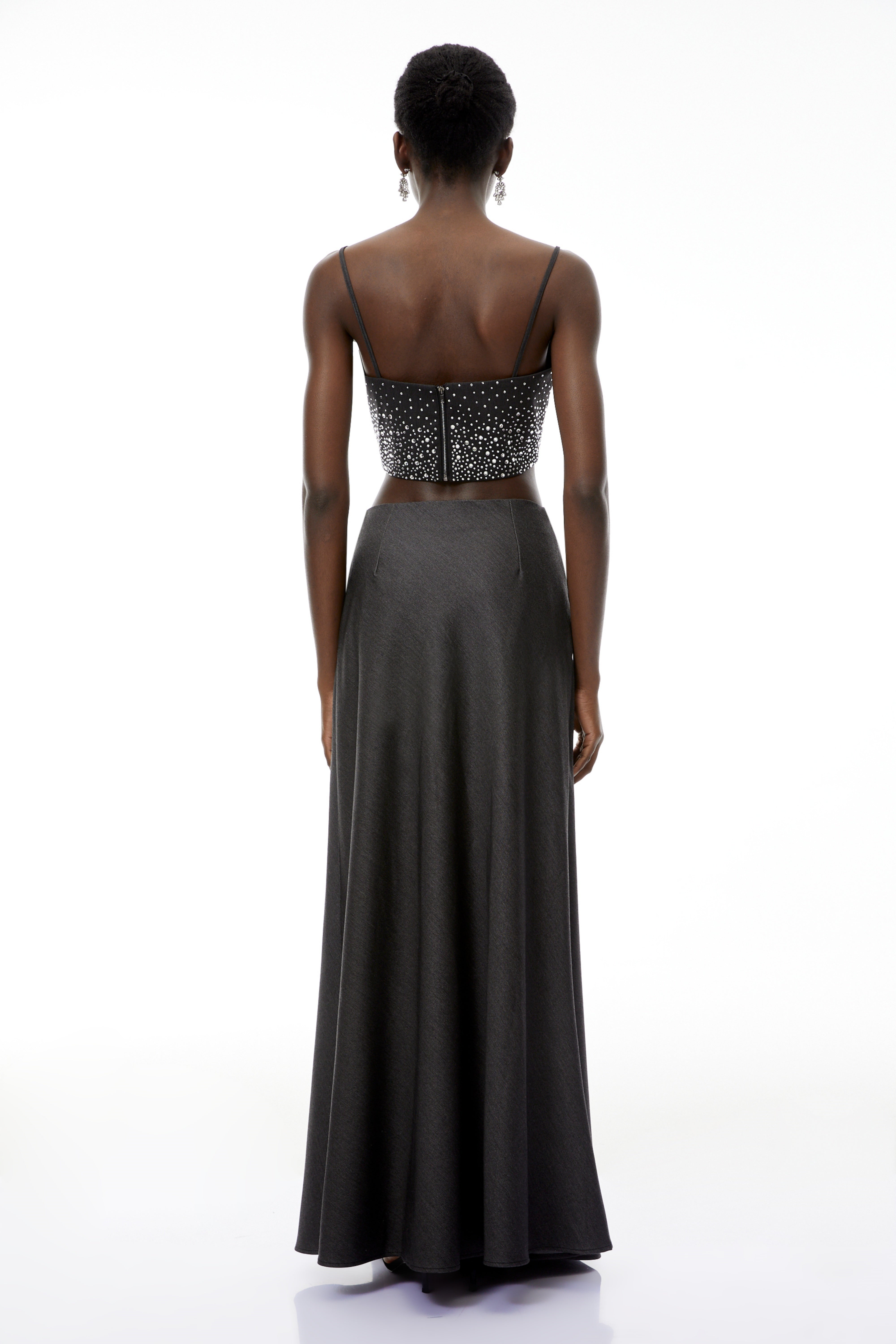 Maxirock in Grau mit ausgestelltem Saum von Thorne