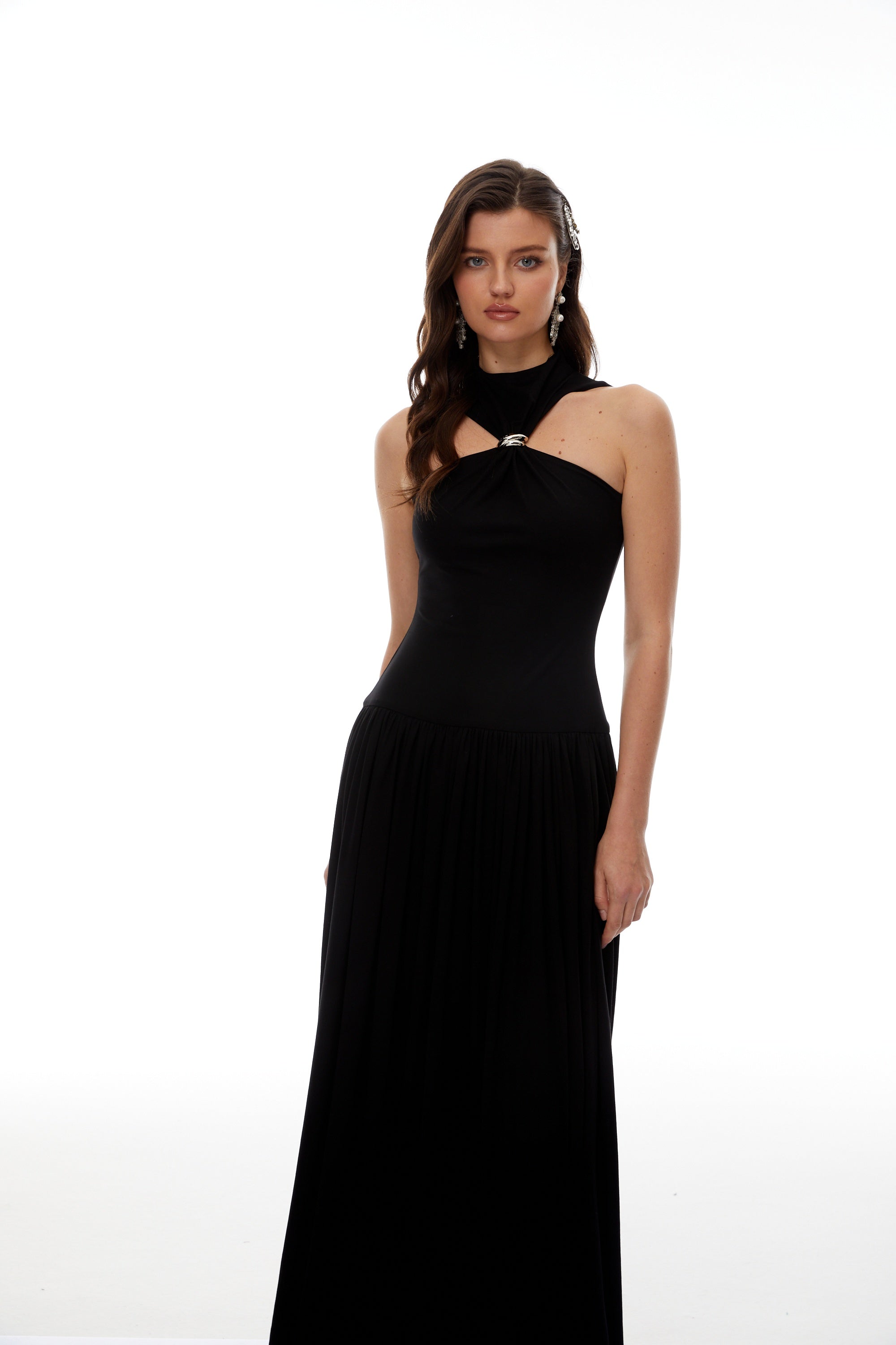 Tomás BlackBlack Halterneck Maxi Dress