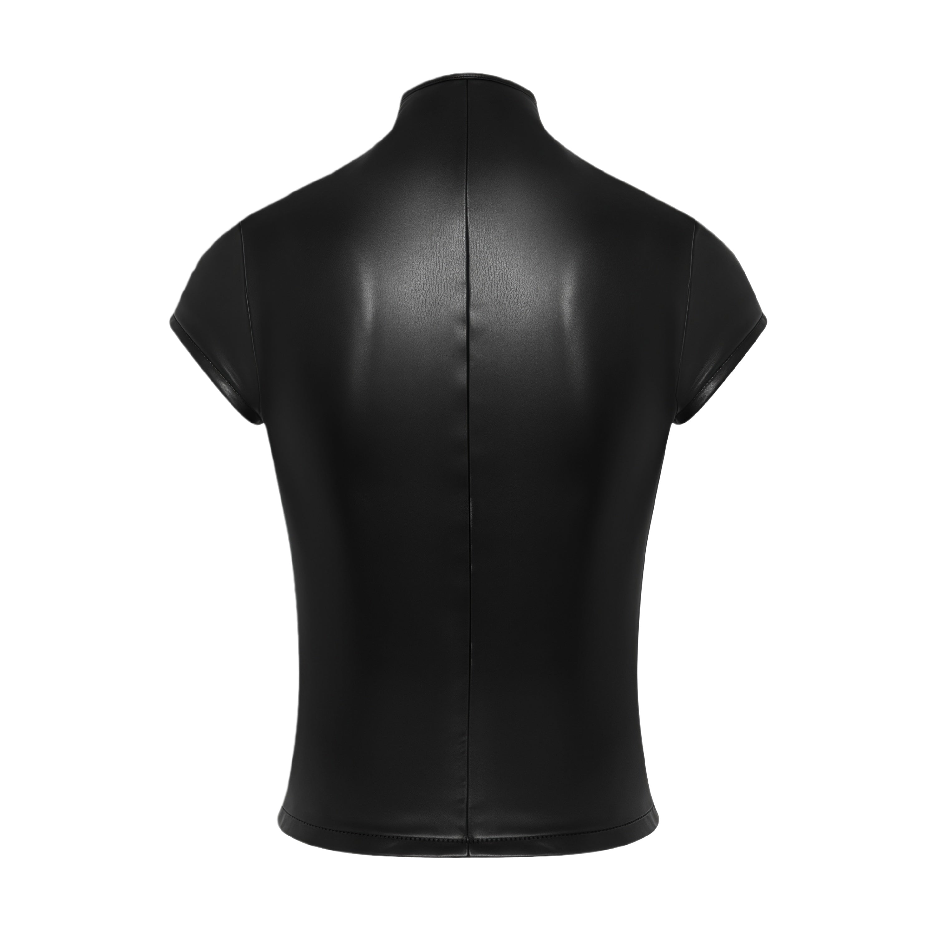Trine Black Cut Out Leather Top