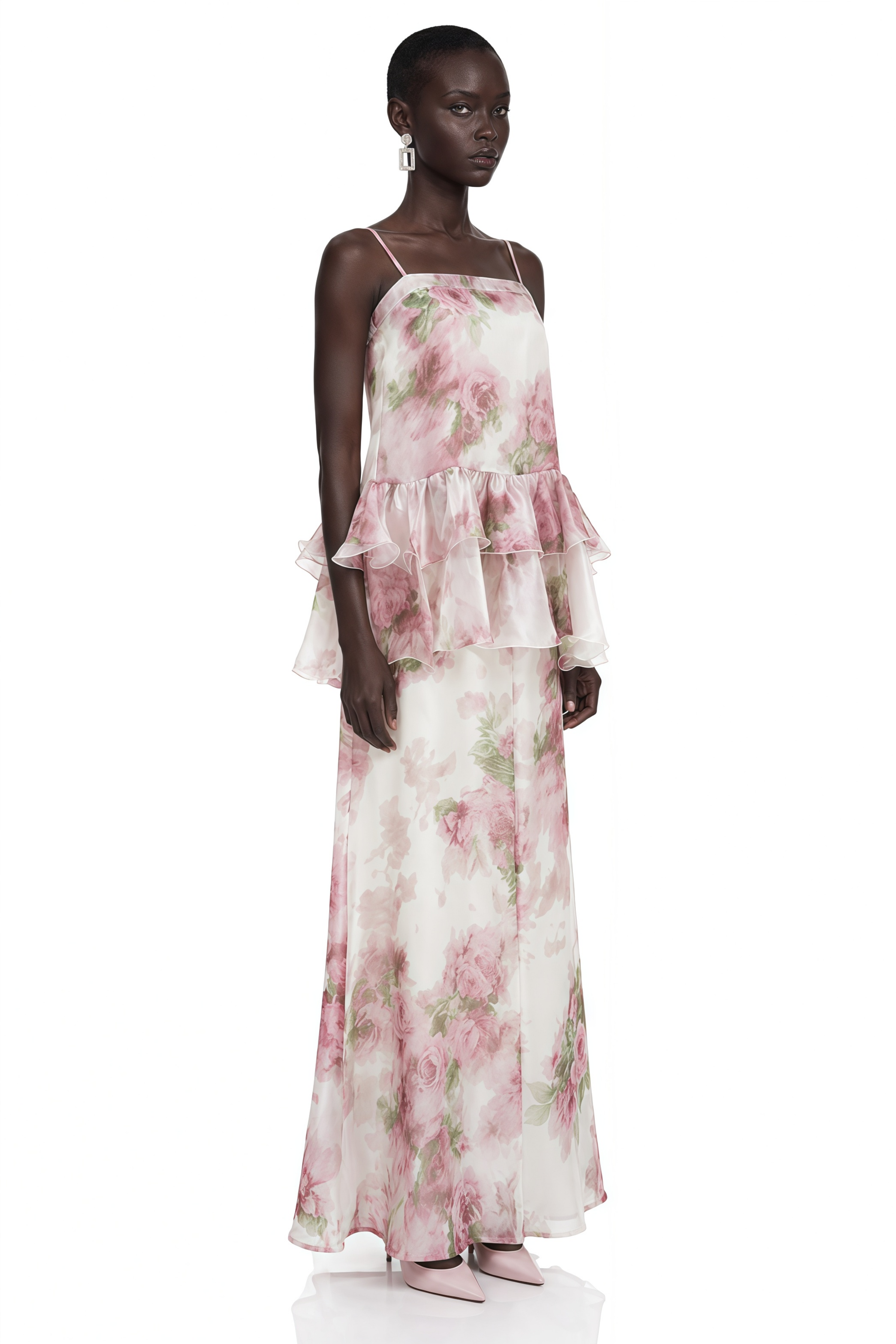 Willa Pink Floral Print Ruffled Top & Skirt Set