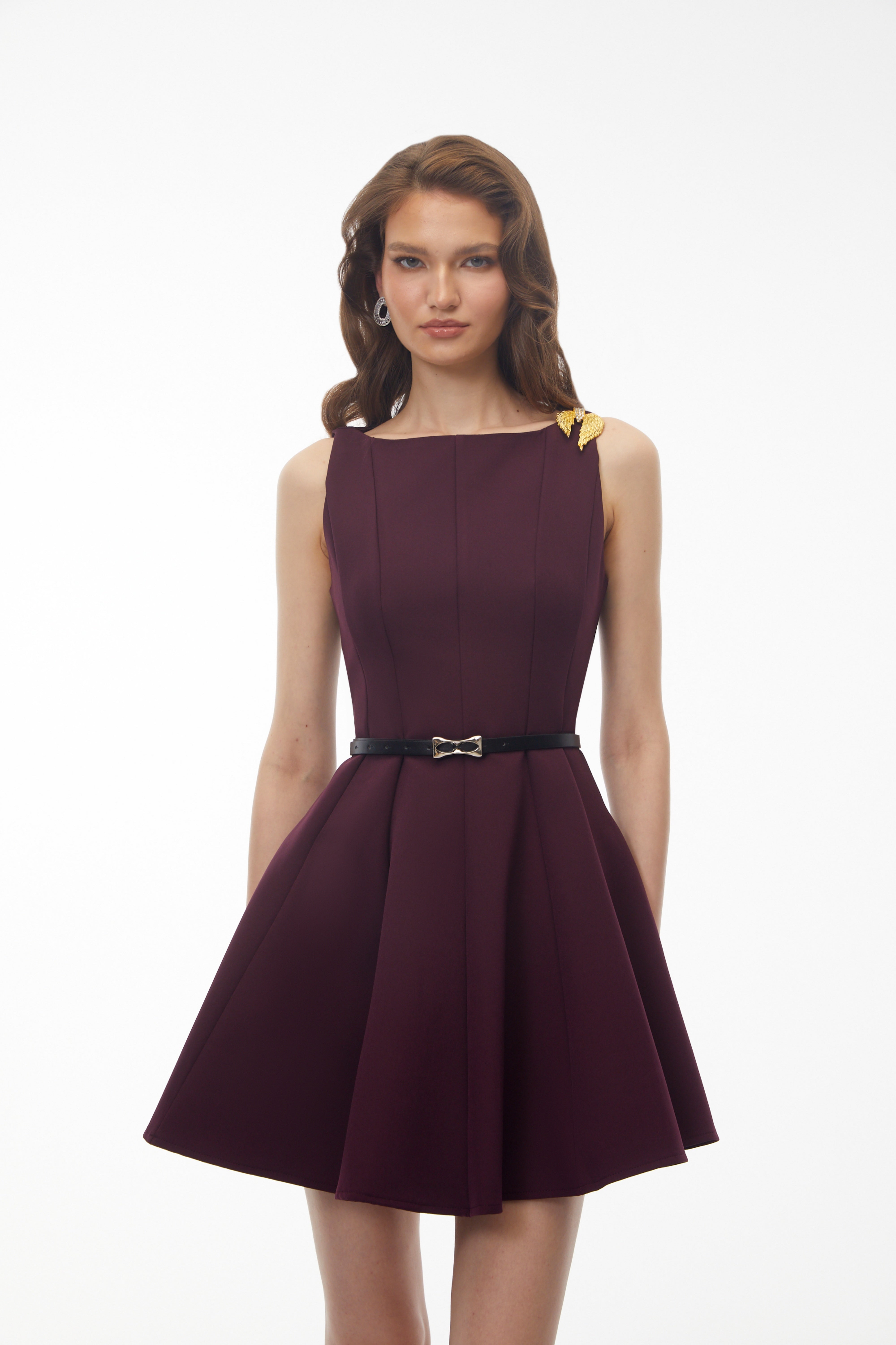 Mini-robe plissée sans manches Willow Purple