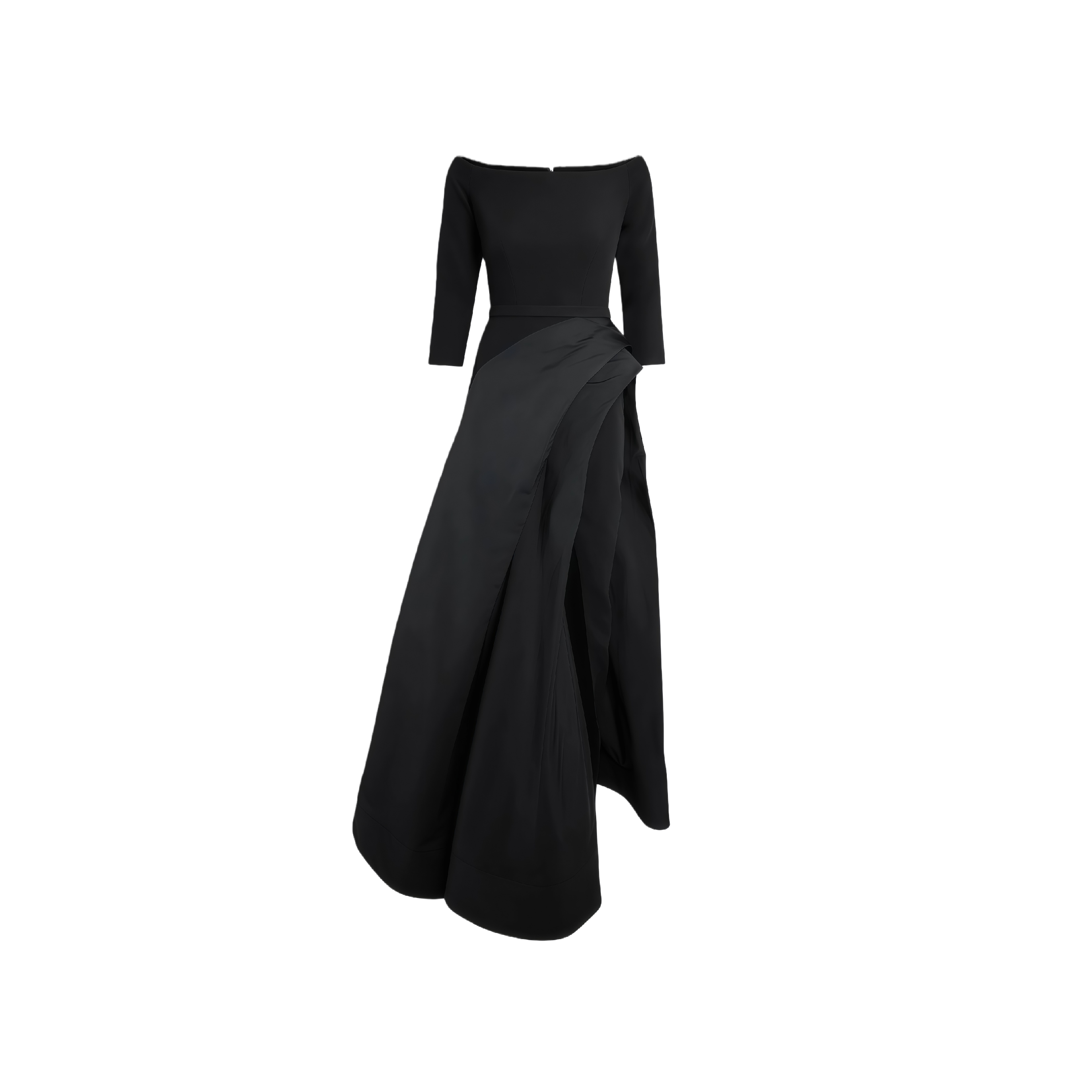 Yoliswa Black Off-Shoulder Maxi Dress with High Thigh Slit
