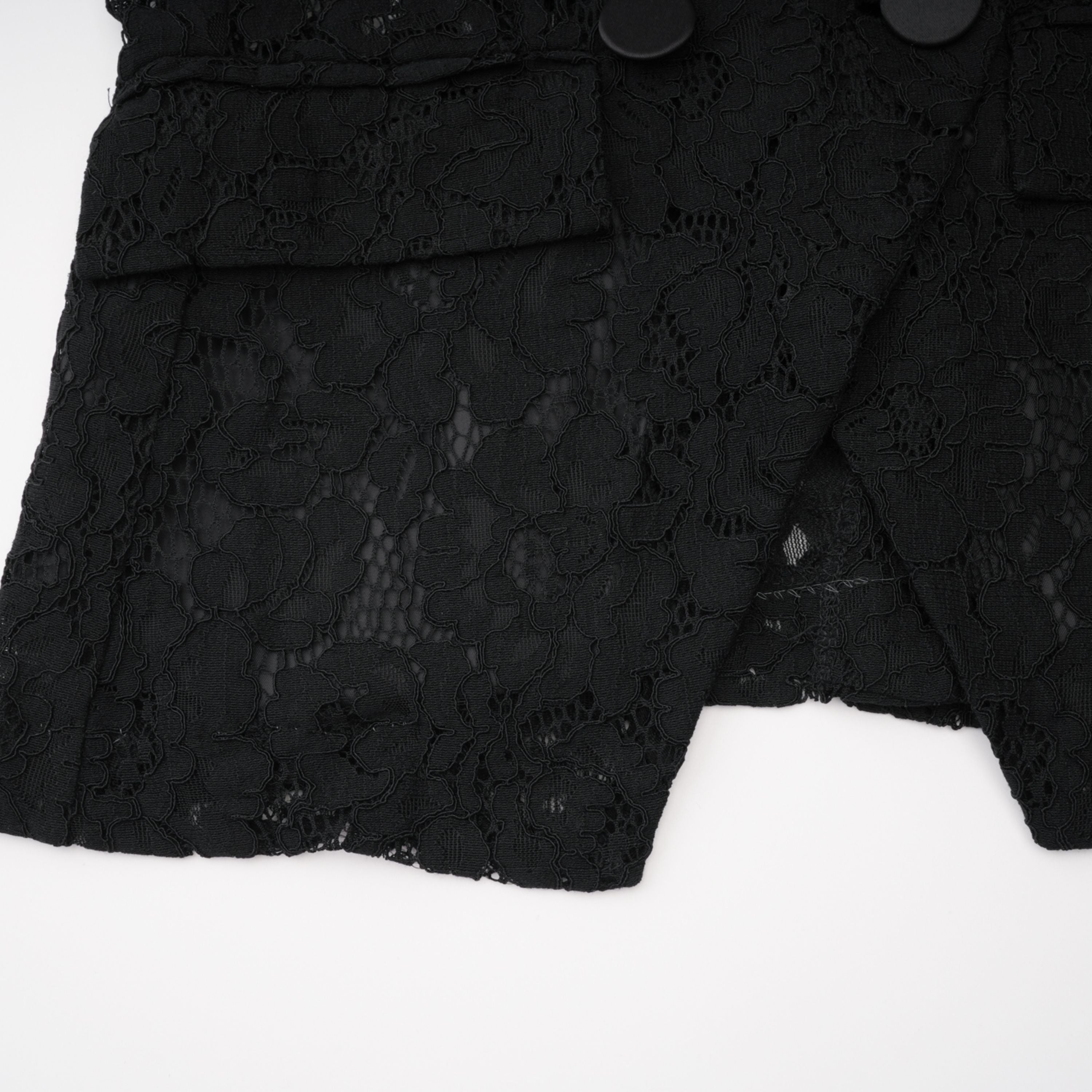 Ensemble coordonné blazer et pantalon en dentelle transparente Zoé Black