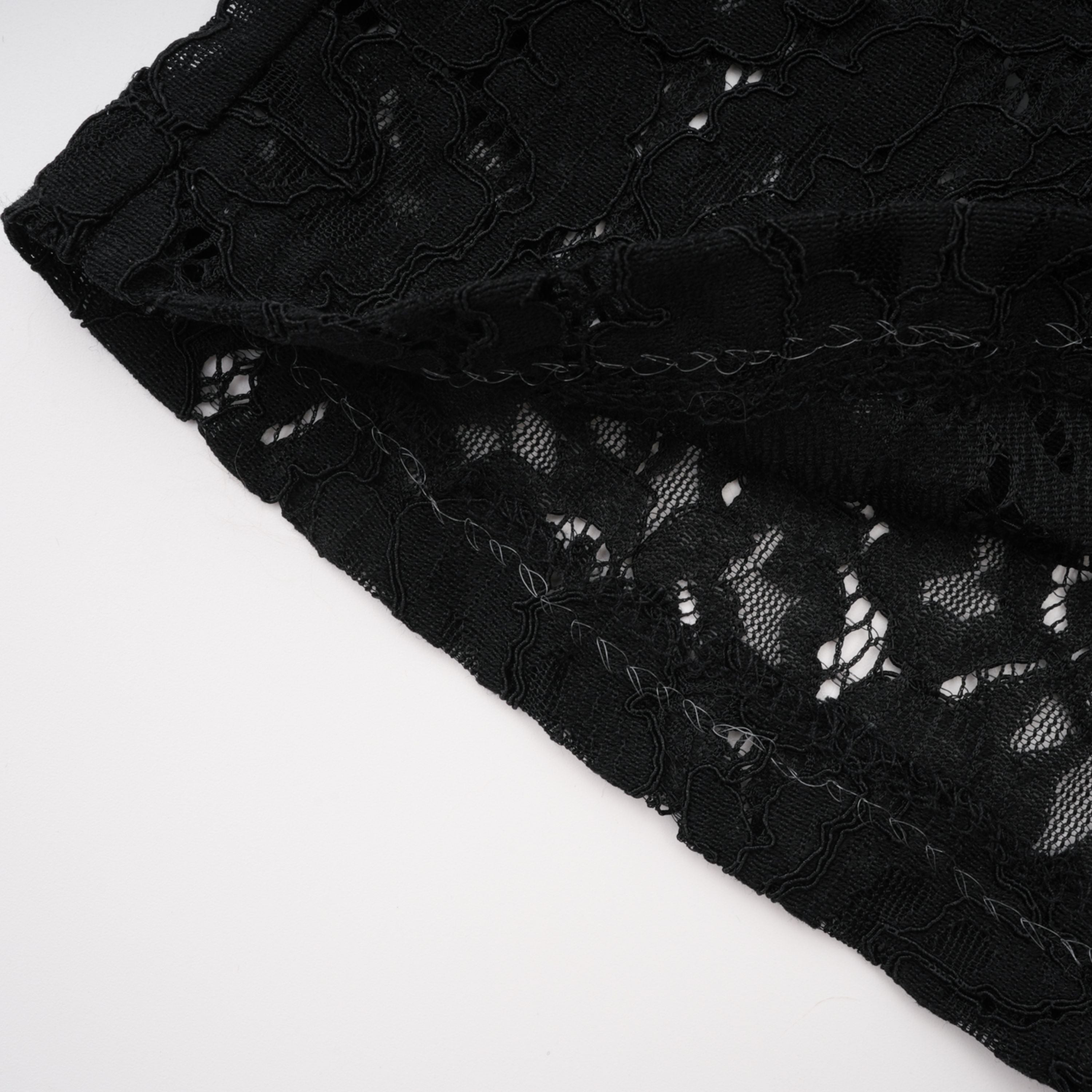 Ensemble coordonné blazer et pantalon en dentelle transparente Zoé Black
