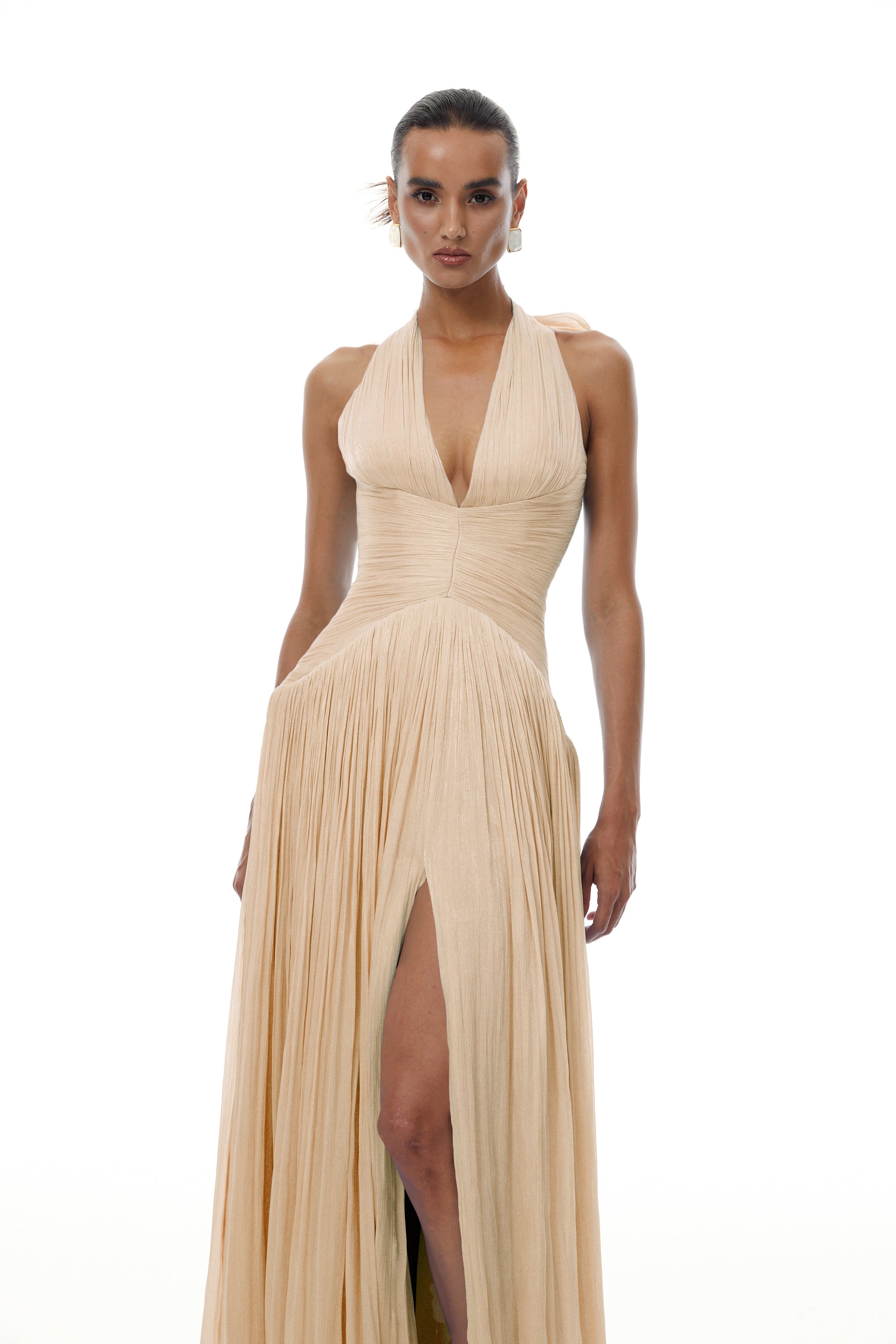 فستان ماكسي محايد لامع من Térébenthine