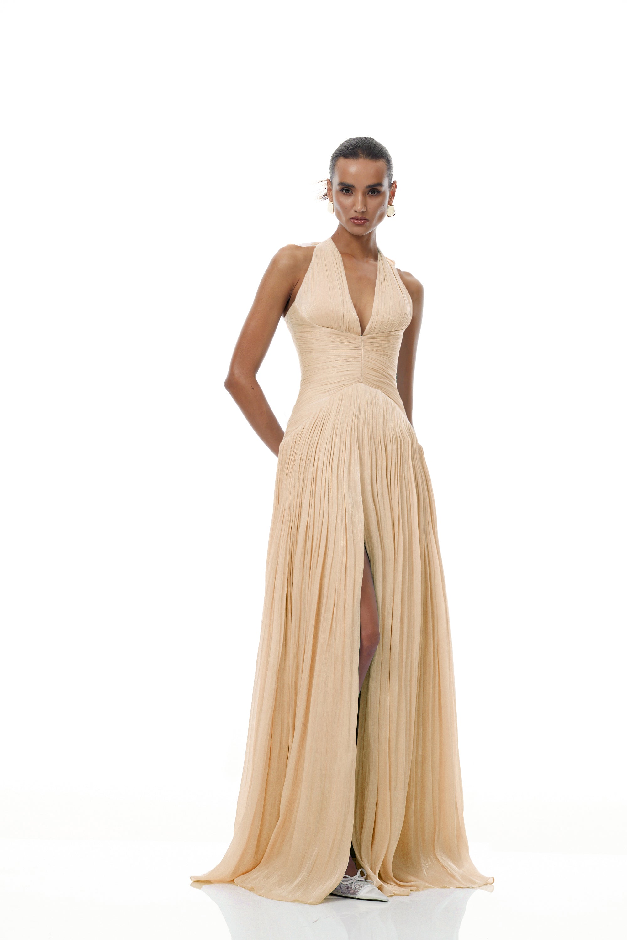 فستان ماكسي محايد لامع من Térébenthine