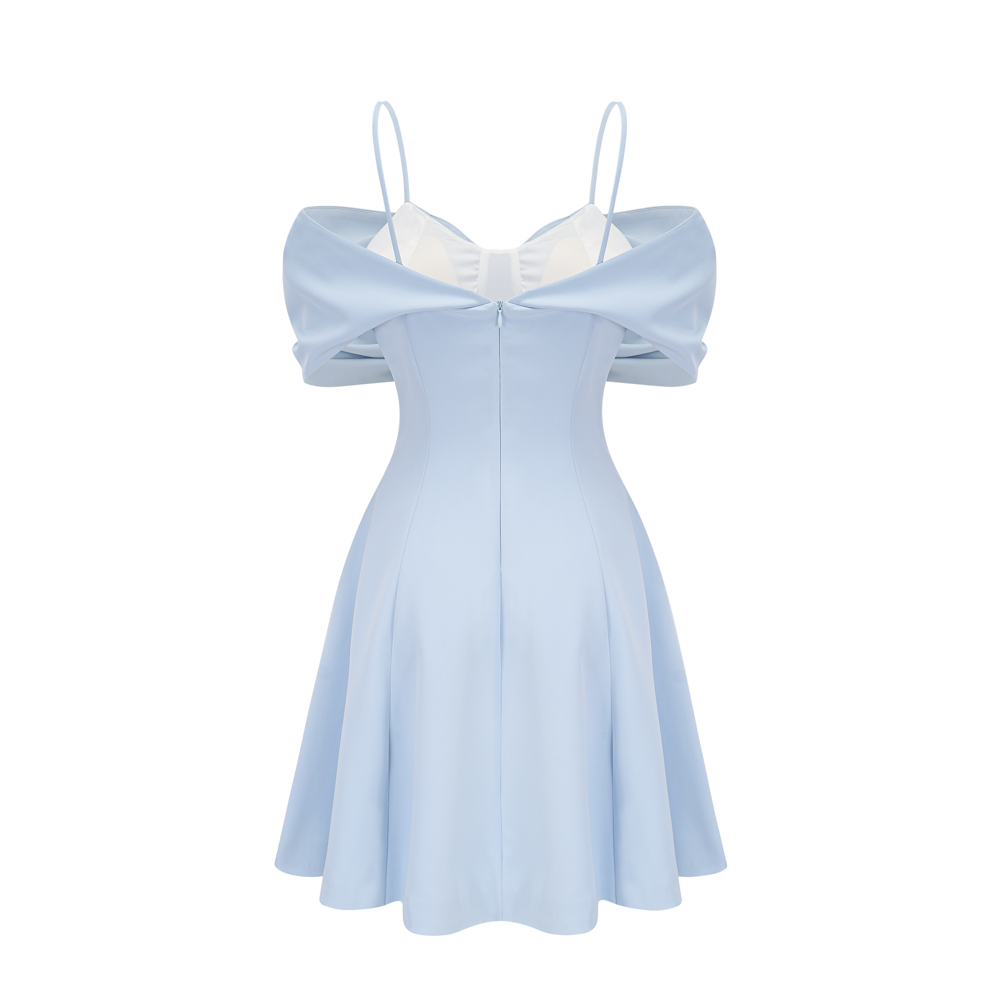 Valerie blue bowknot flared mini dress