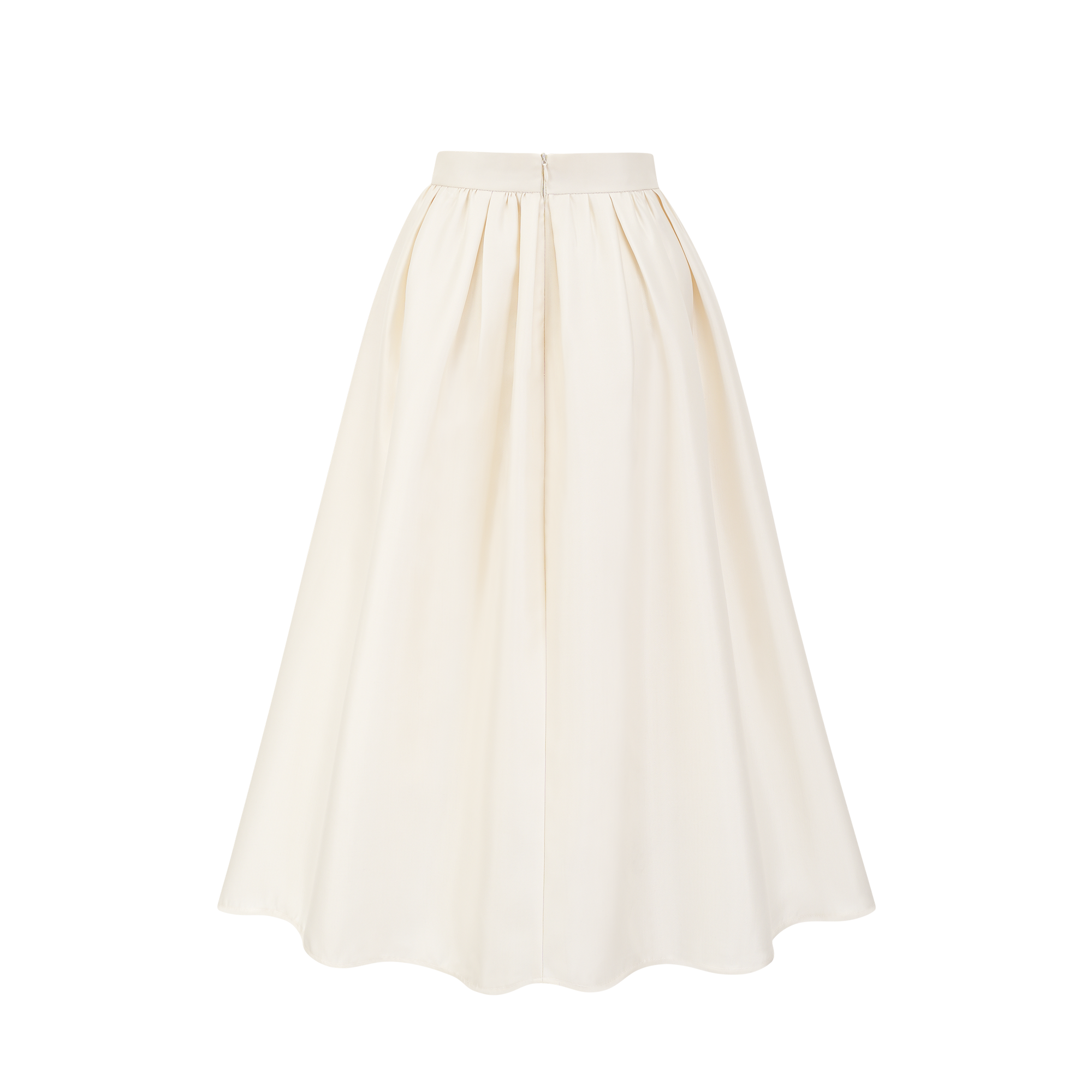 Virginie white flared-hem skirt