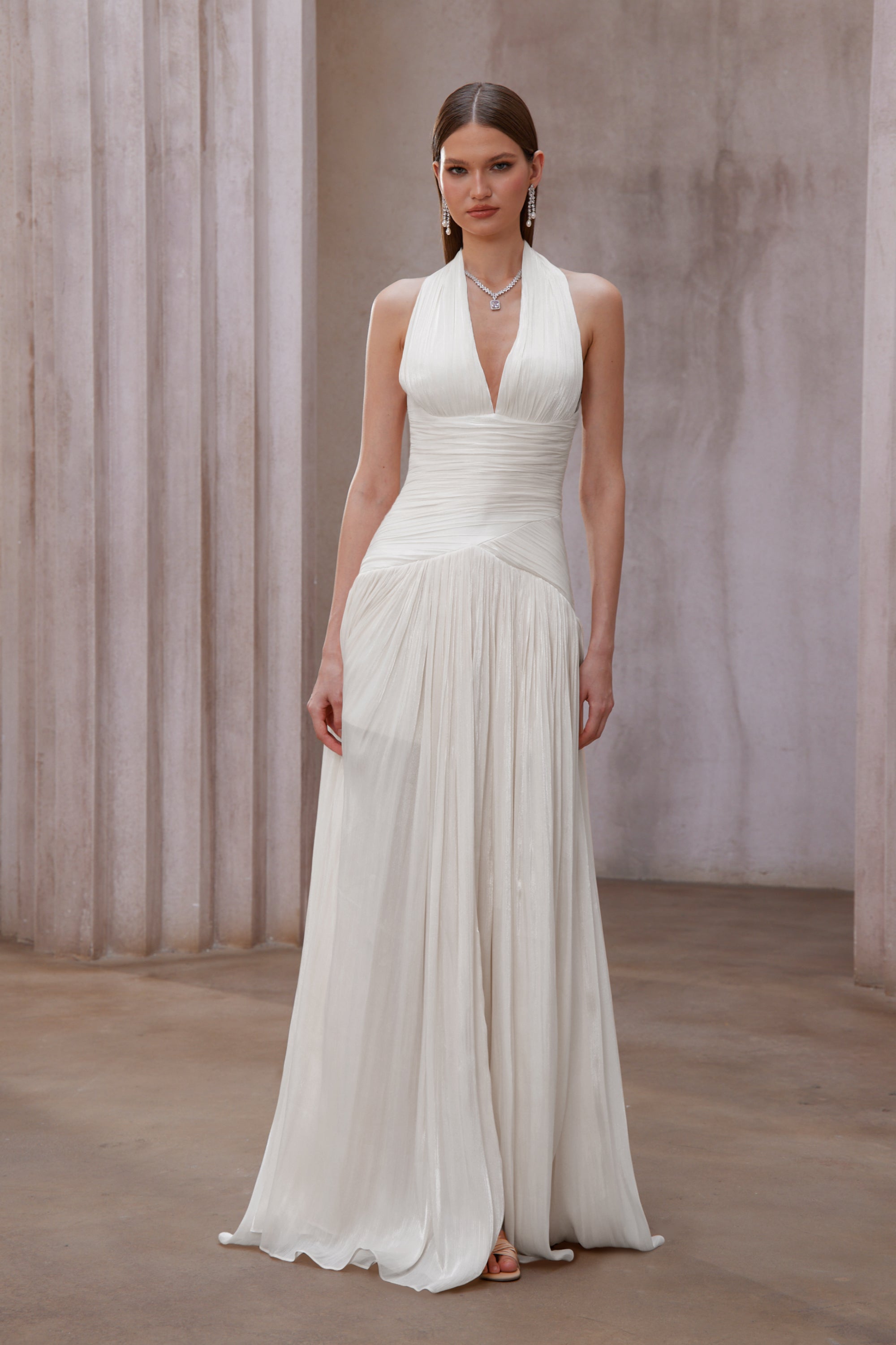 فستان ماكسي مكسّر من يوراني