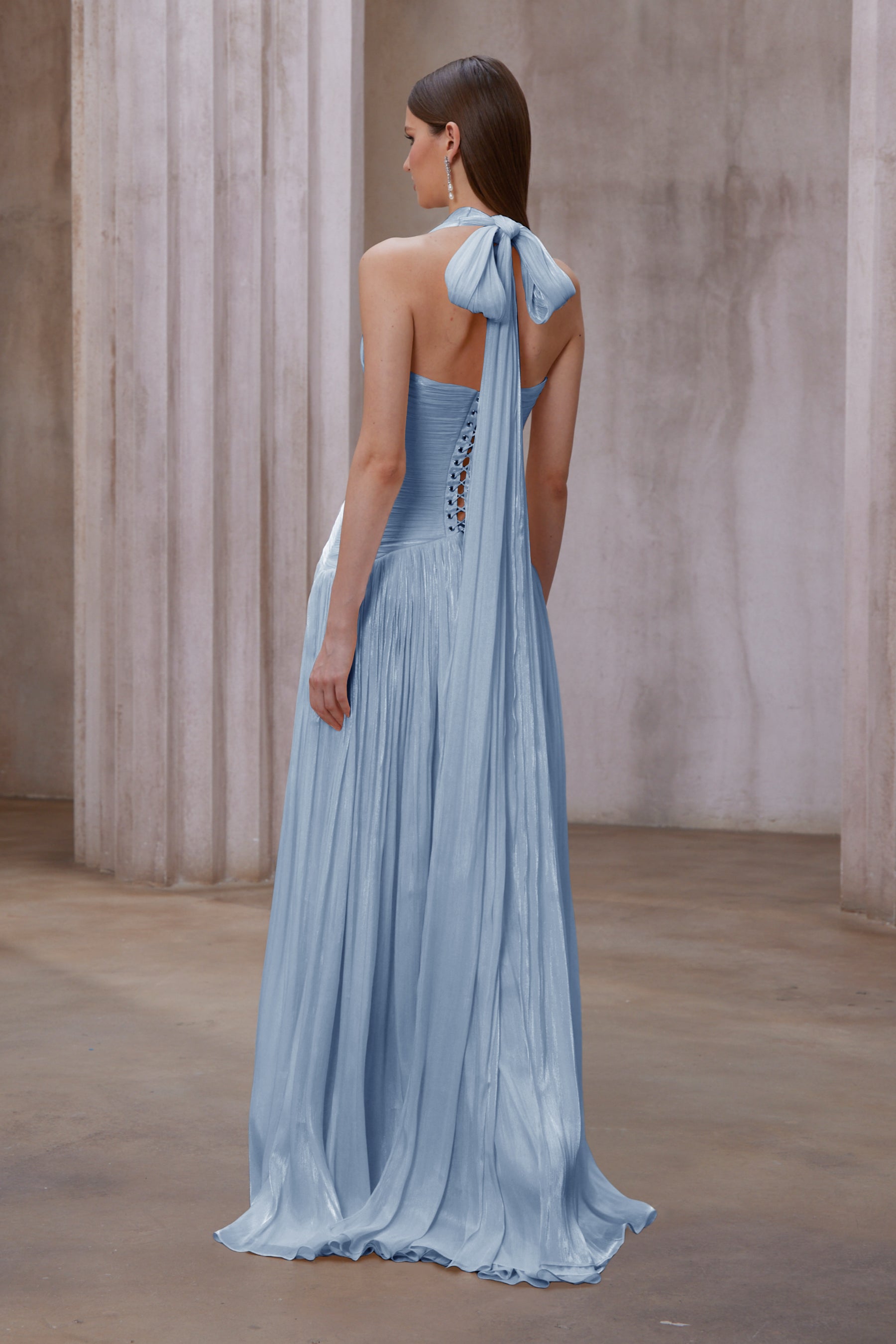 Uranie White Gathered Maxi Dress