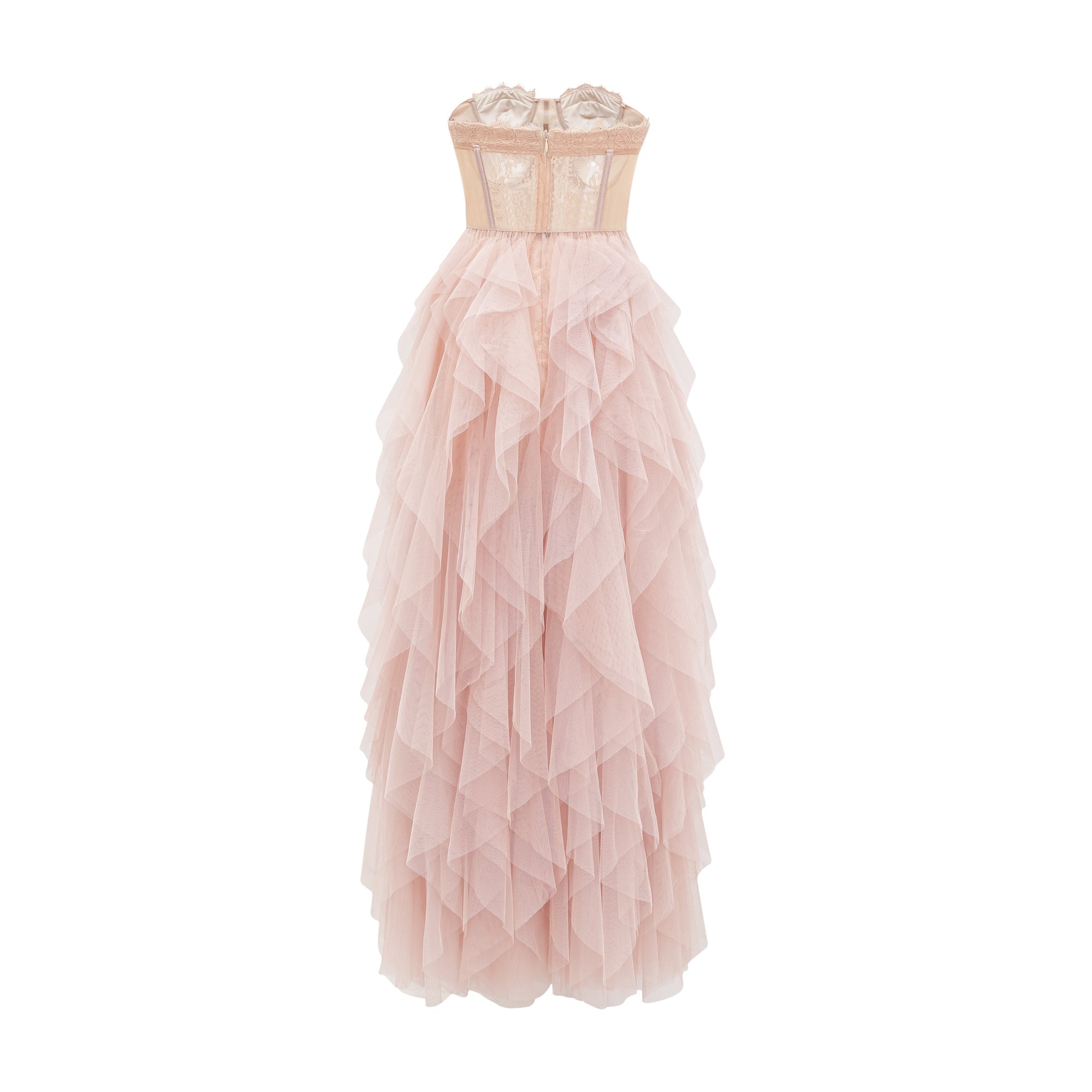 Eilís Pink Bustier Mesh Maxi Dress (Final Sale-US Only)