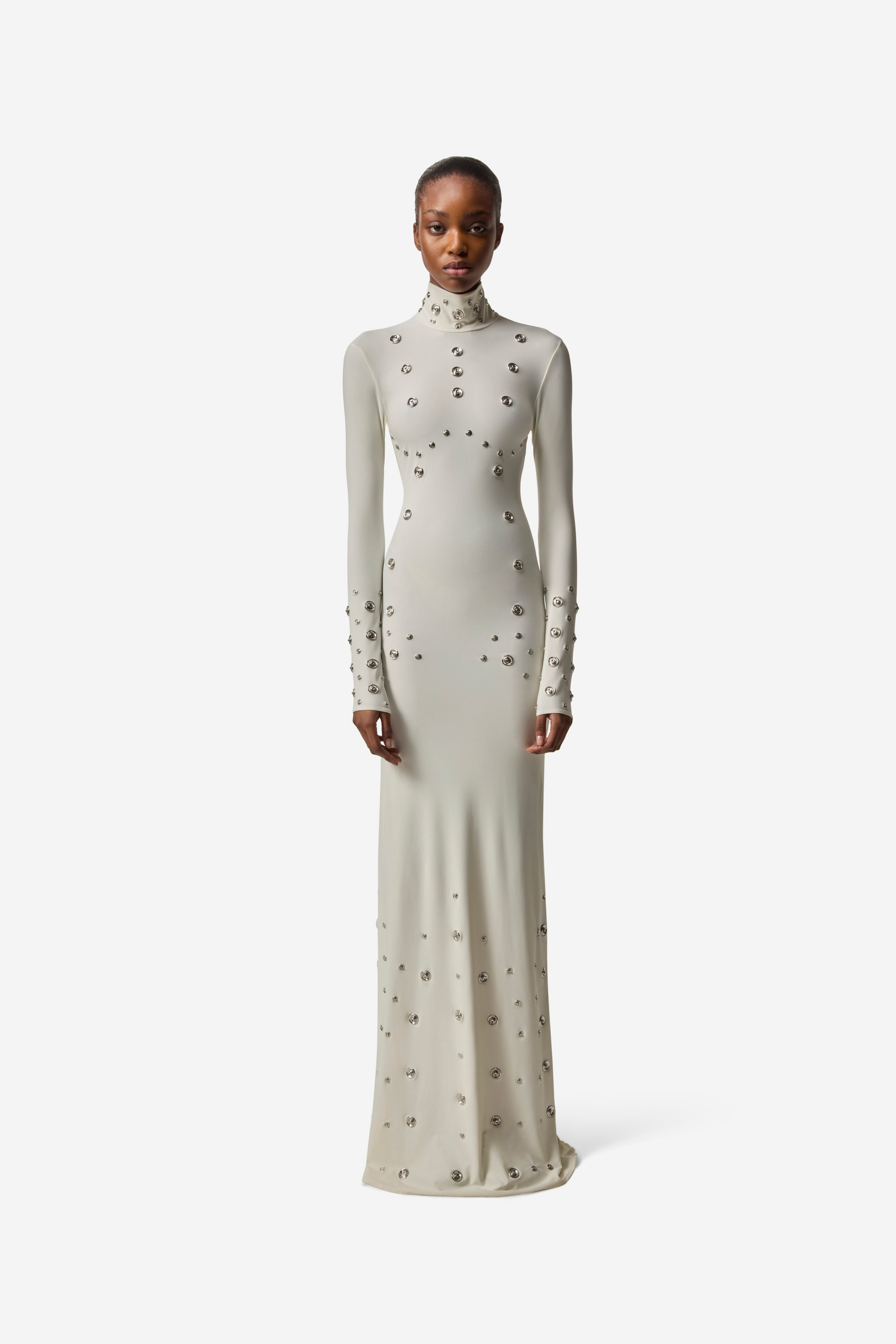 Yasmine High Neck Studded Maxi Dress