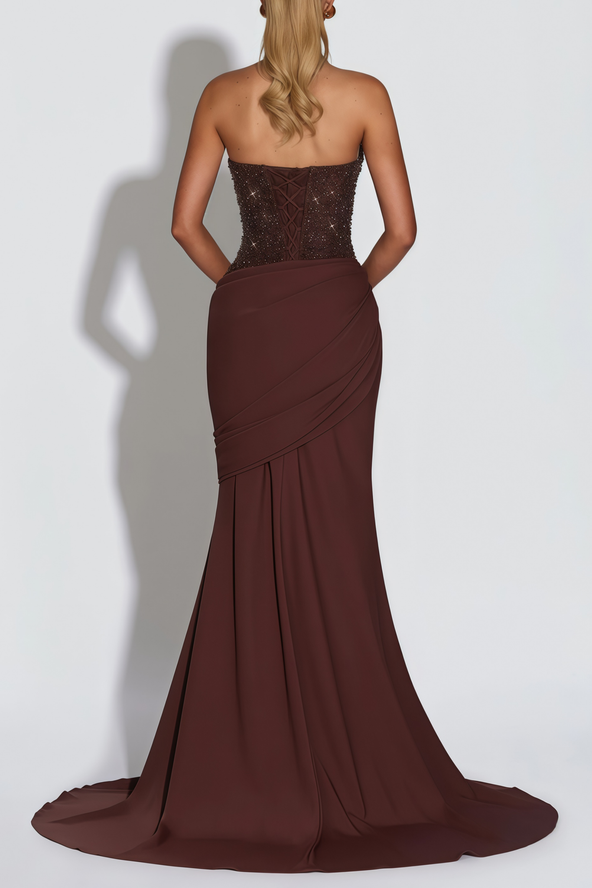 Emma Brown Halterneck Sequin Panel Maxi Gown