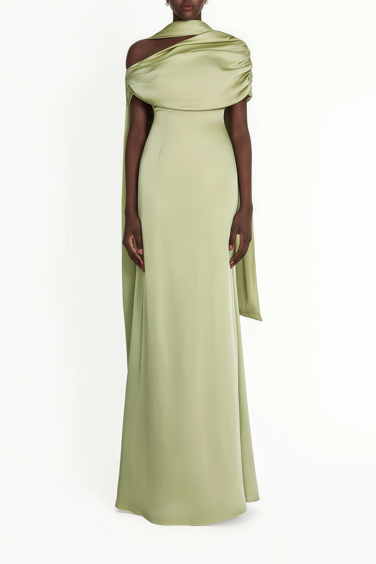 chinese dress ladies Deme by Gabriella Connie Olive Off-The-Shoulder Draped Maxi Dress main image 0