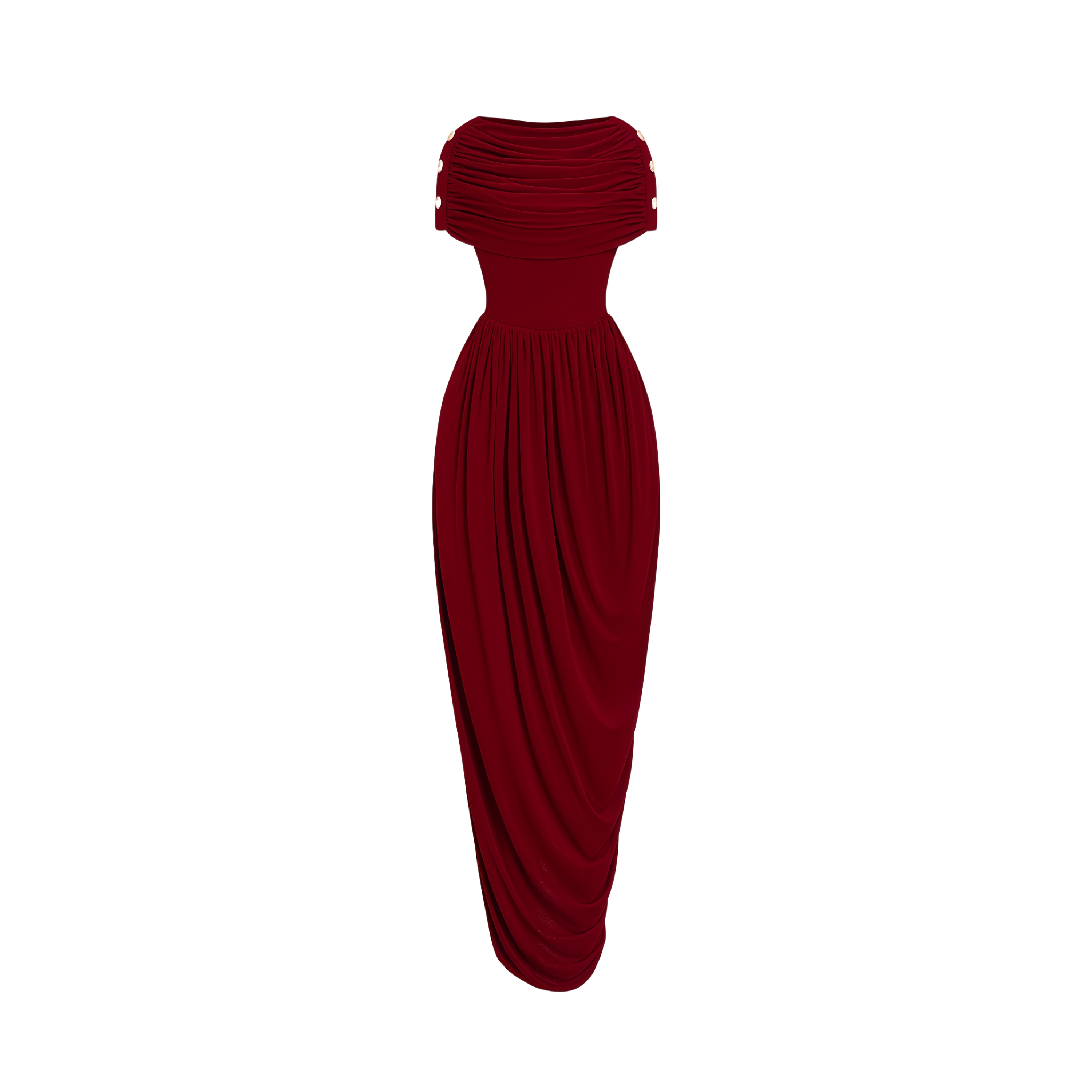 Gianna Burgunderfarbenes Tuchdesign-Maxikleid mit Drapierung