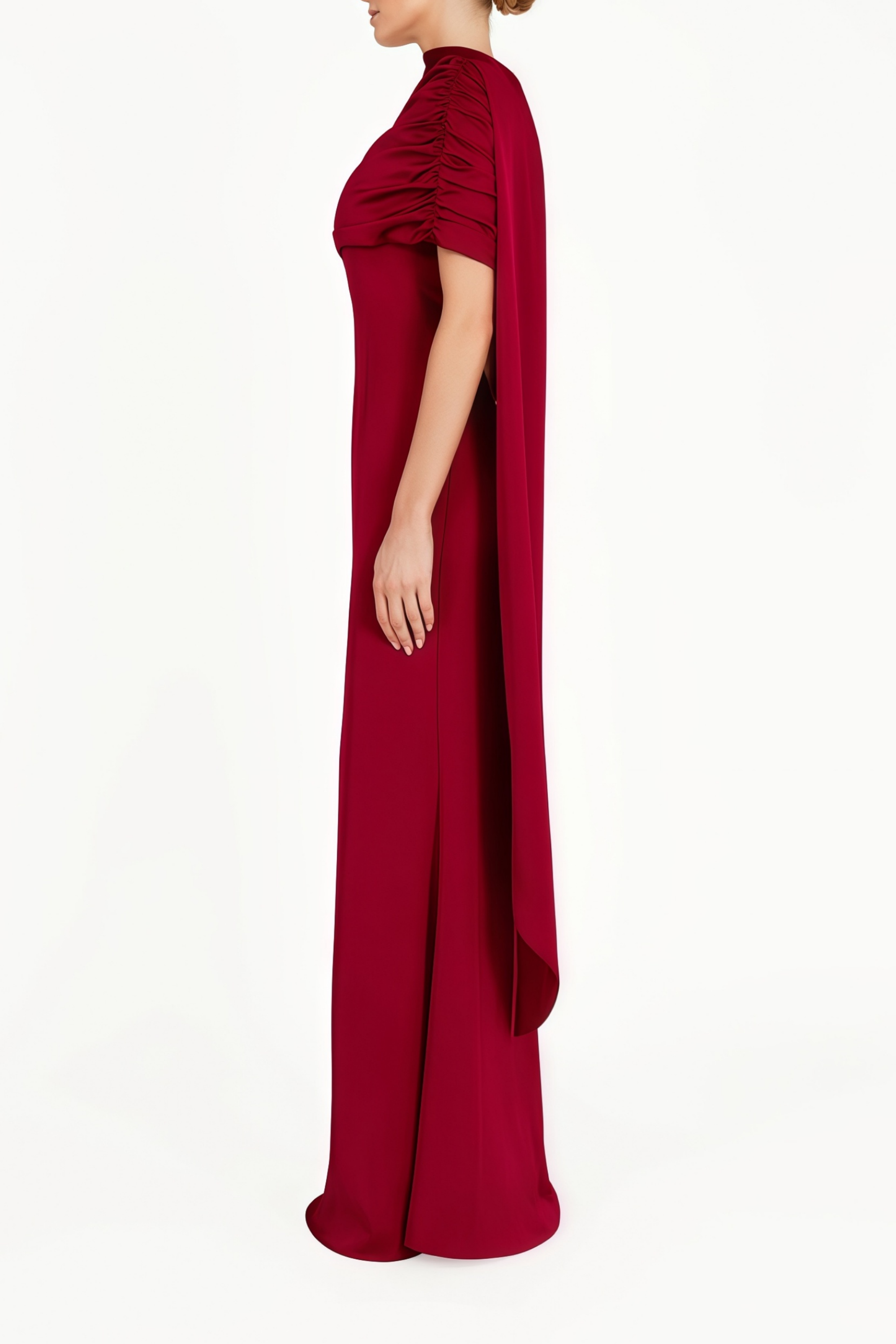 Benedetta Rotes One-Shoulder-Maxikleid aus Satin