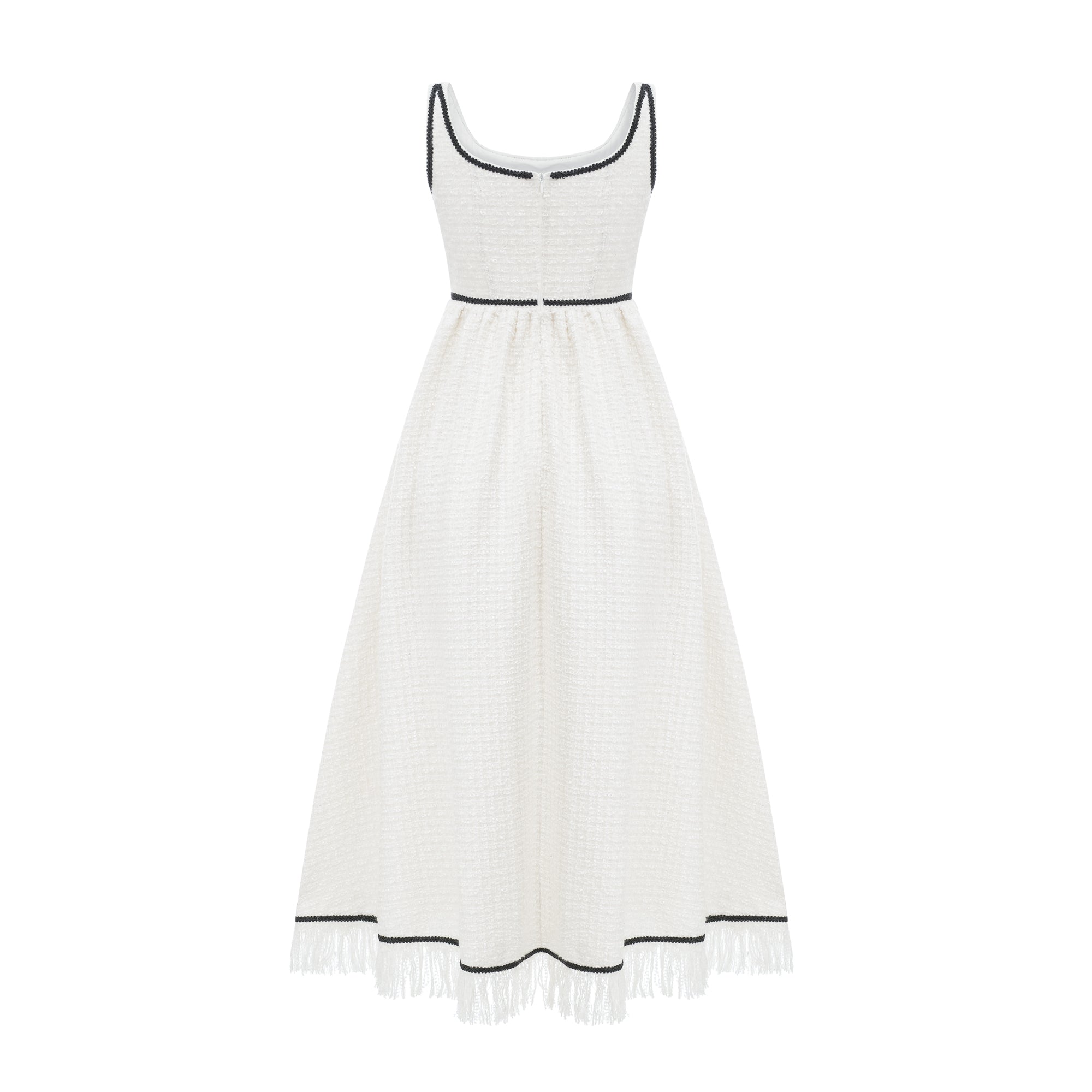 Lisette white tassel-hem dress - Miss Rosier - Women's Online Boutique