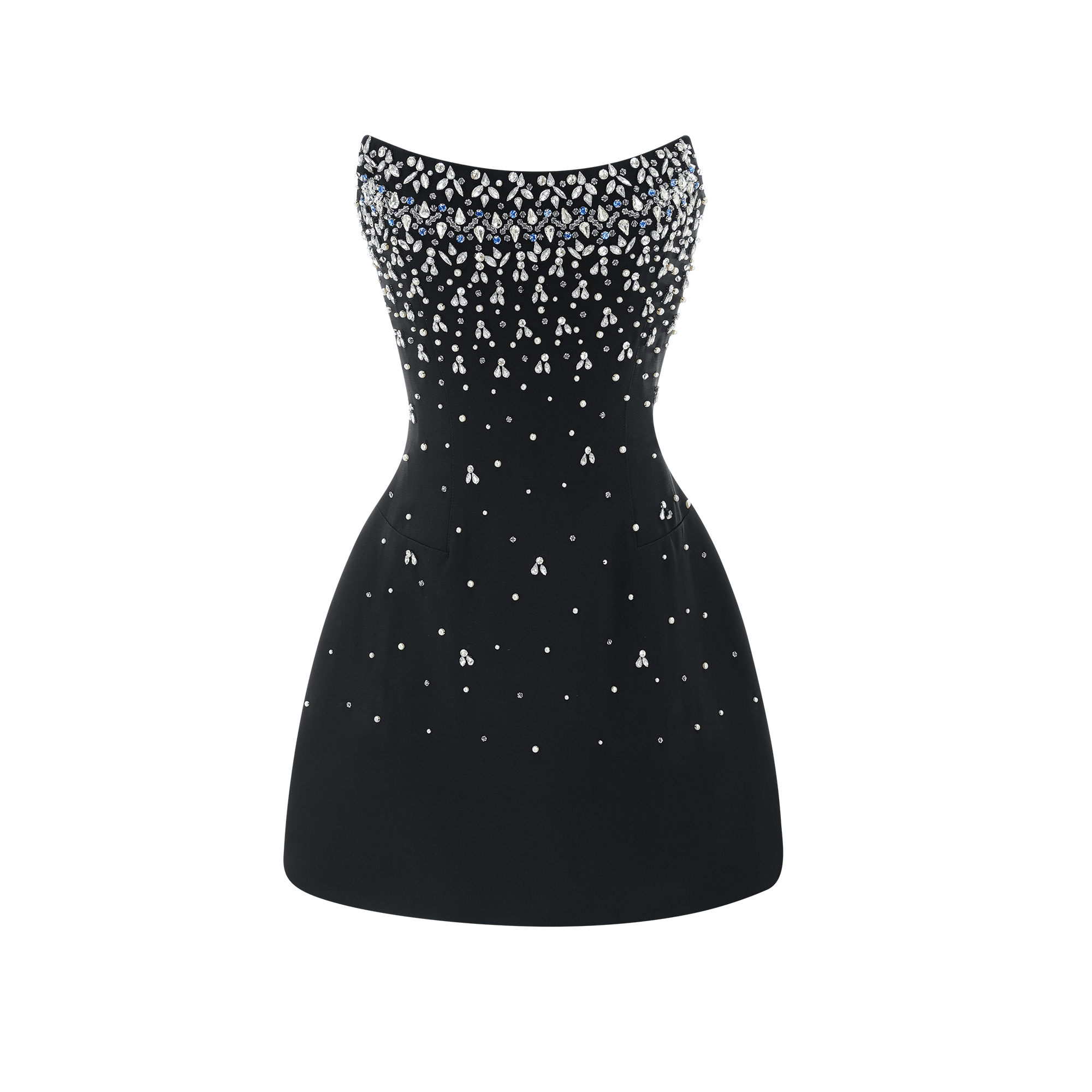 Schwarzes, verziertes Minikleid „Melisande“