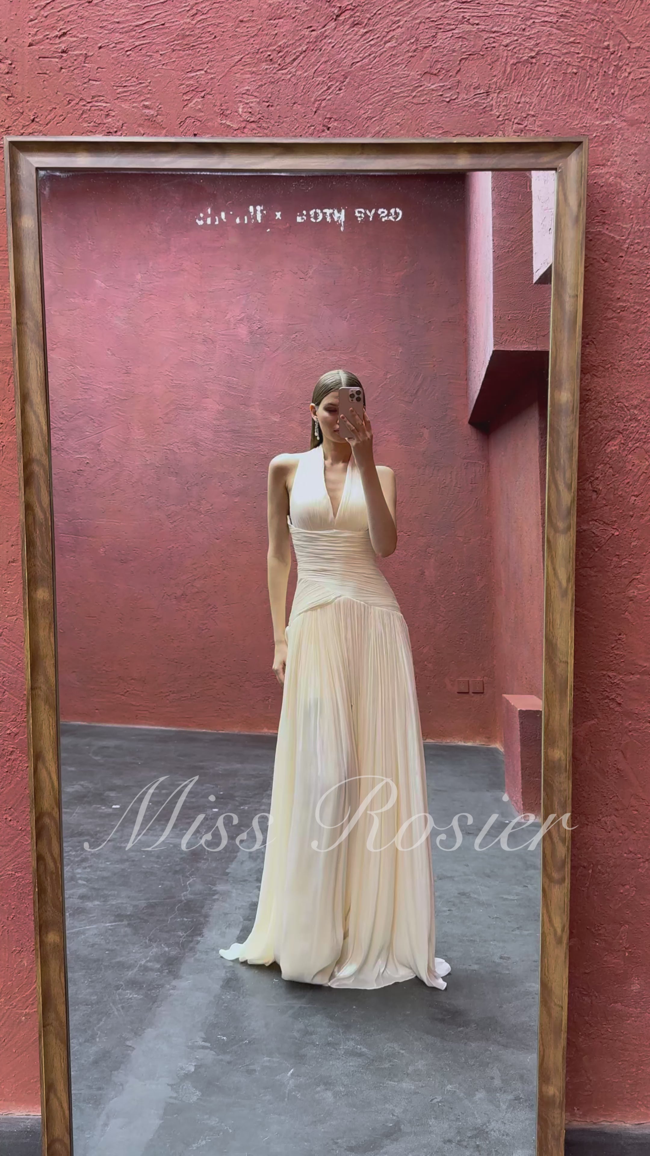 Uranie Neutral Gathered Maxi Dress