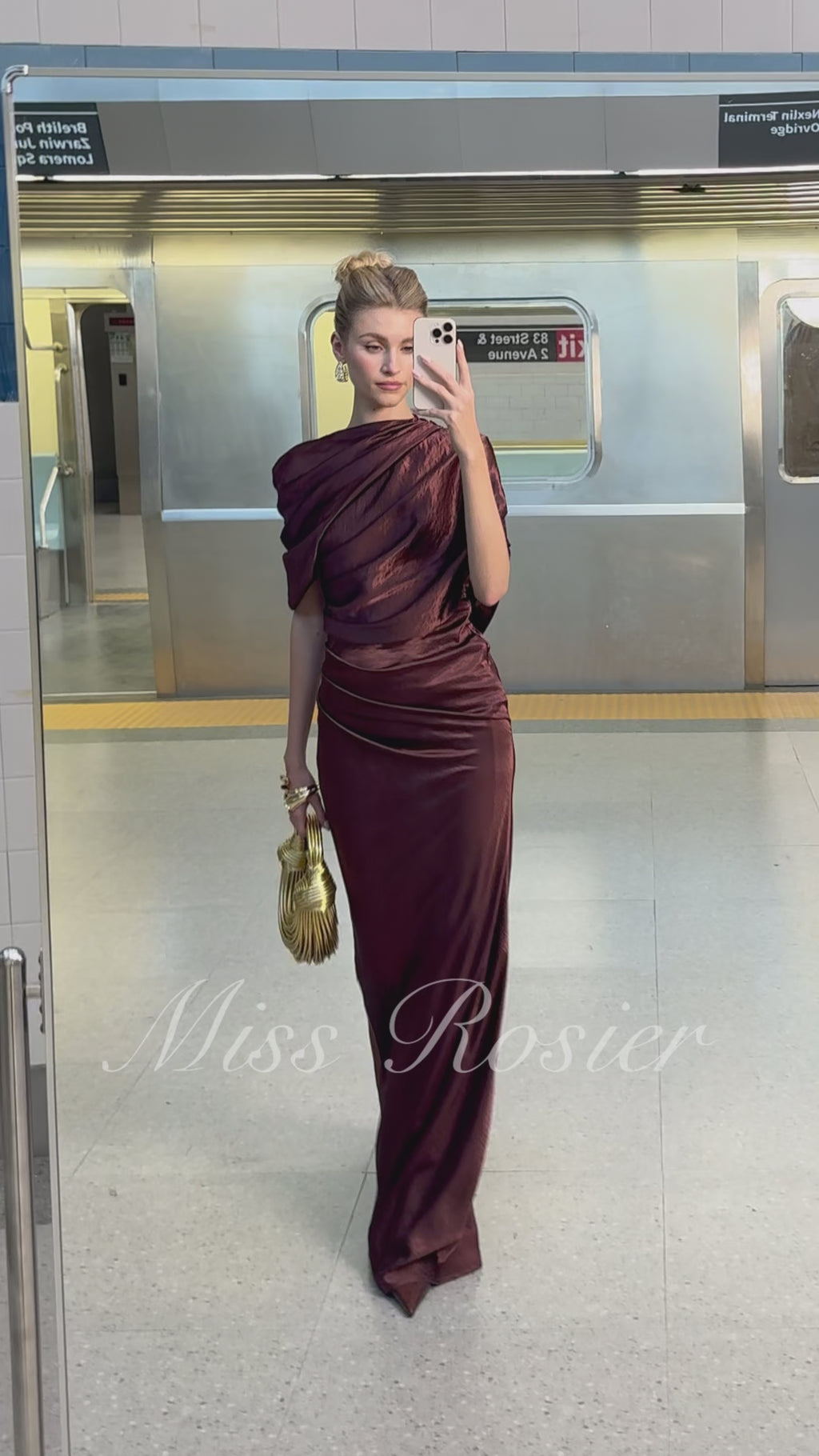 Asymmetrical Satin Gown