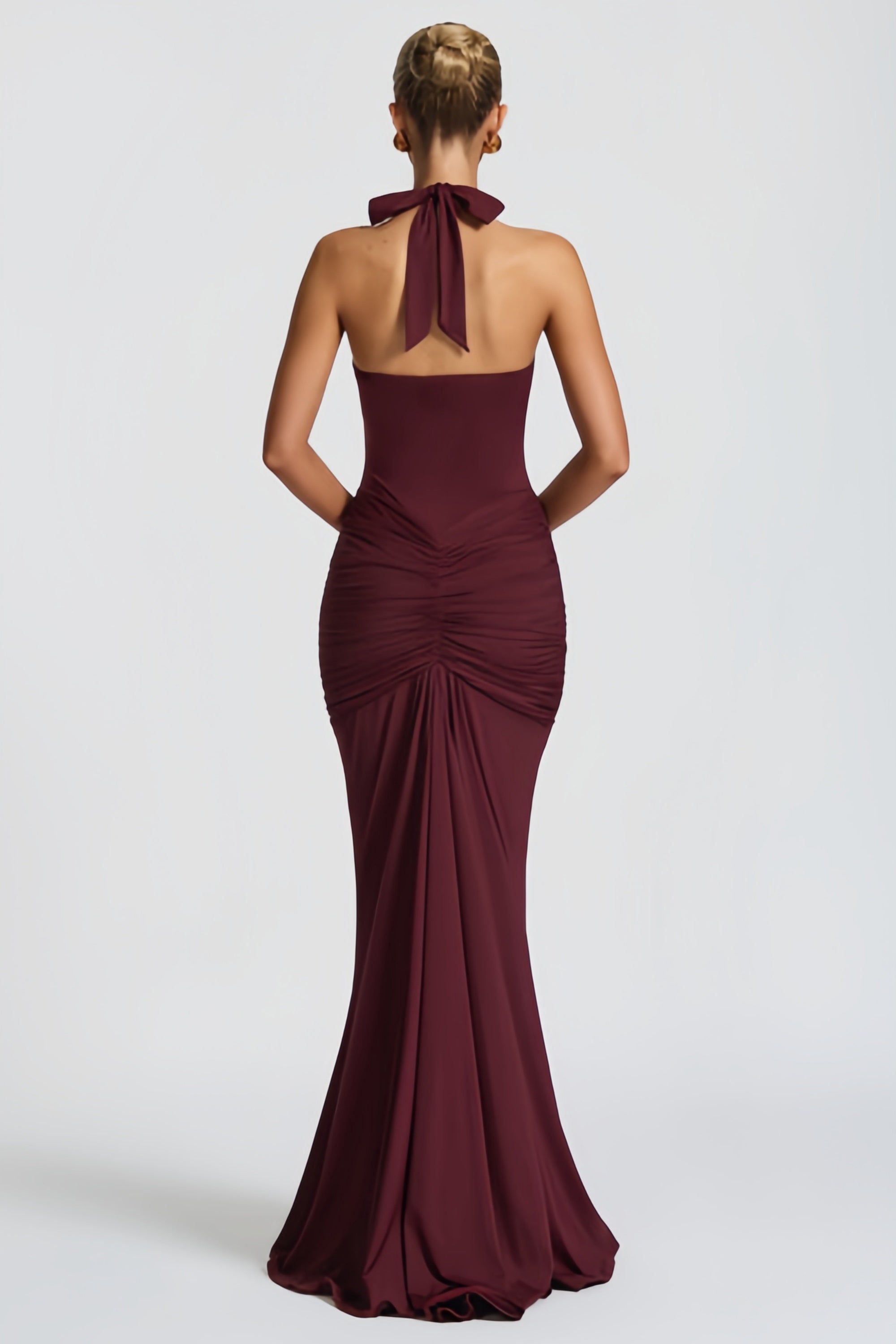 Aiglantine Halterneck Ruched Maxi Dress