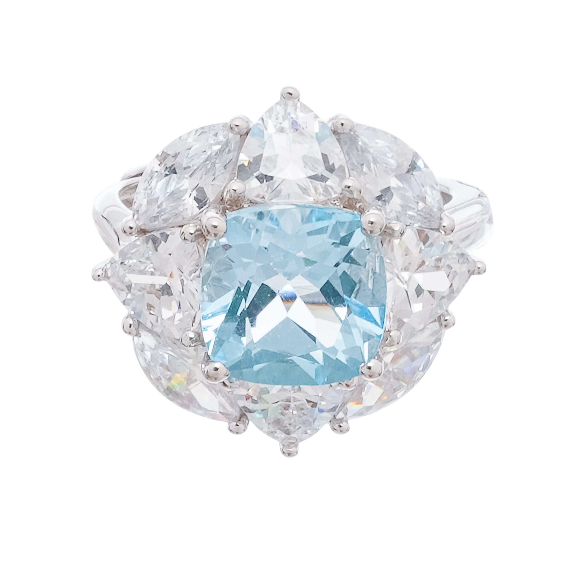 Verstellbarer Daphné-Ring aus Sterlingsilber mit blauem Edelstein