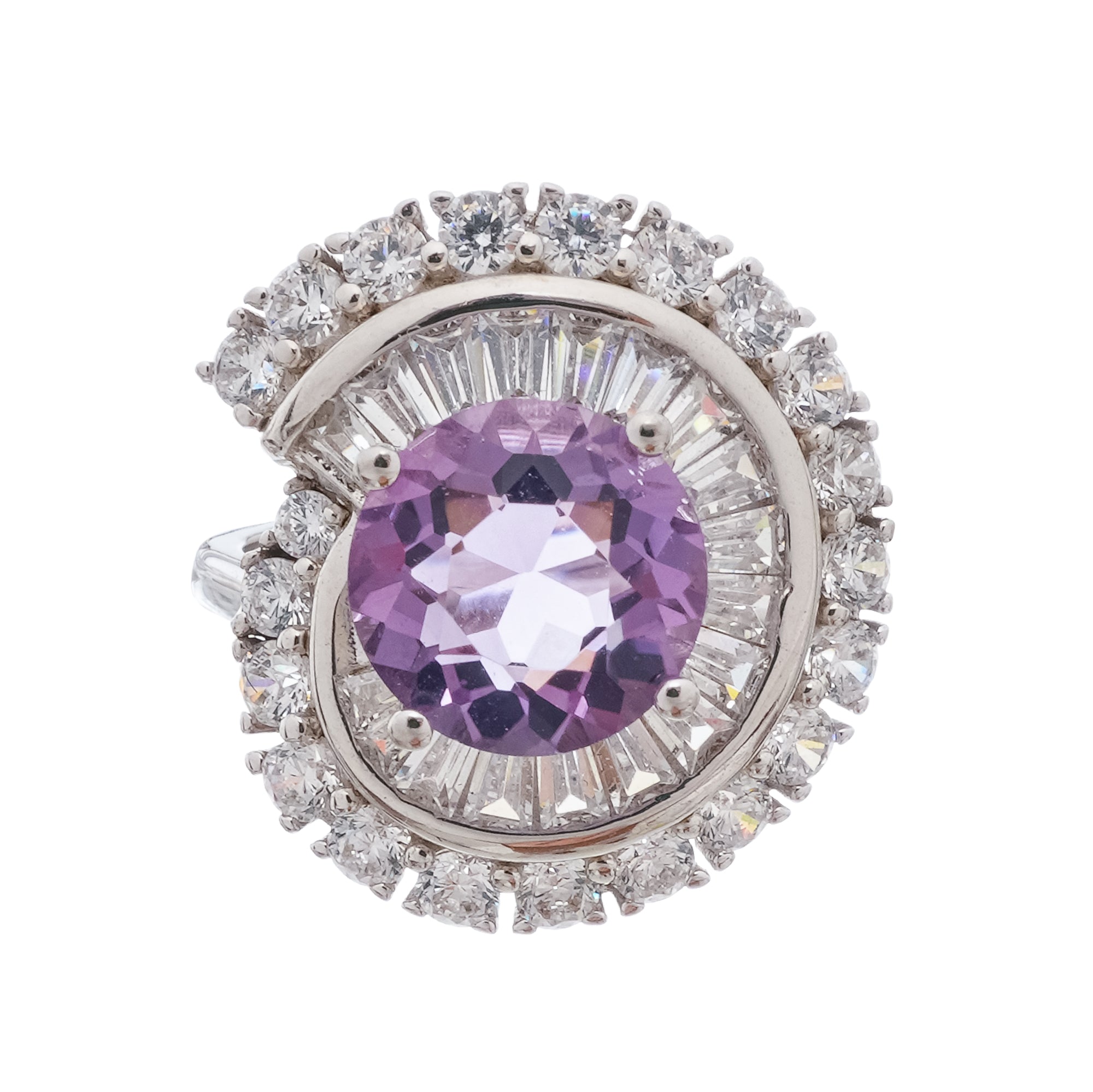 Verstellbarer Margaux-Ring in Lila mit Halo-Fassung