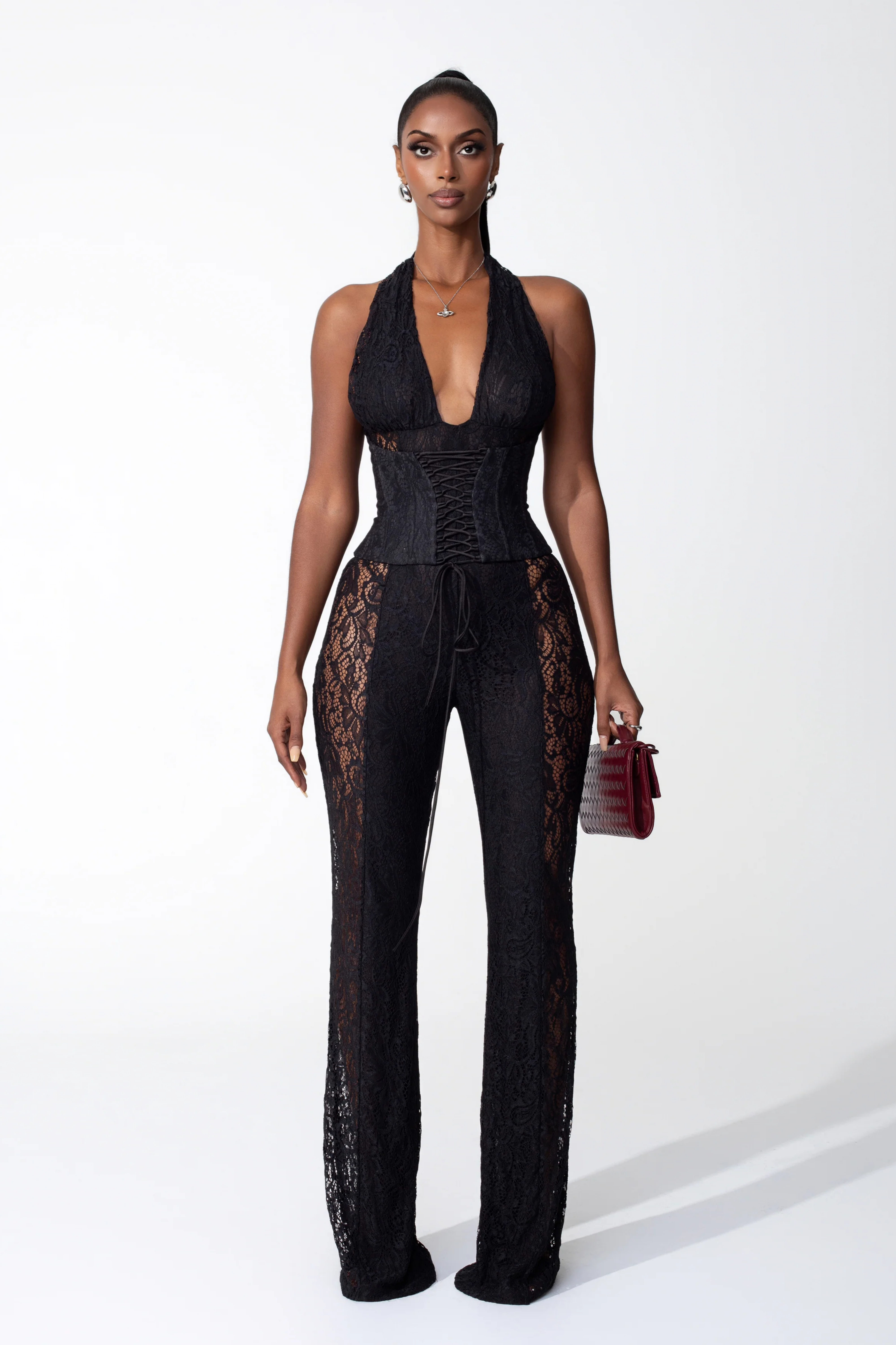 Rosalind Lace Corset Jumpsuit