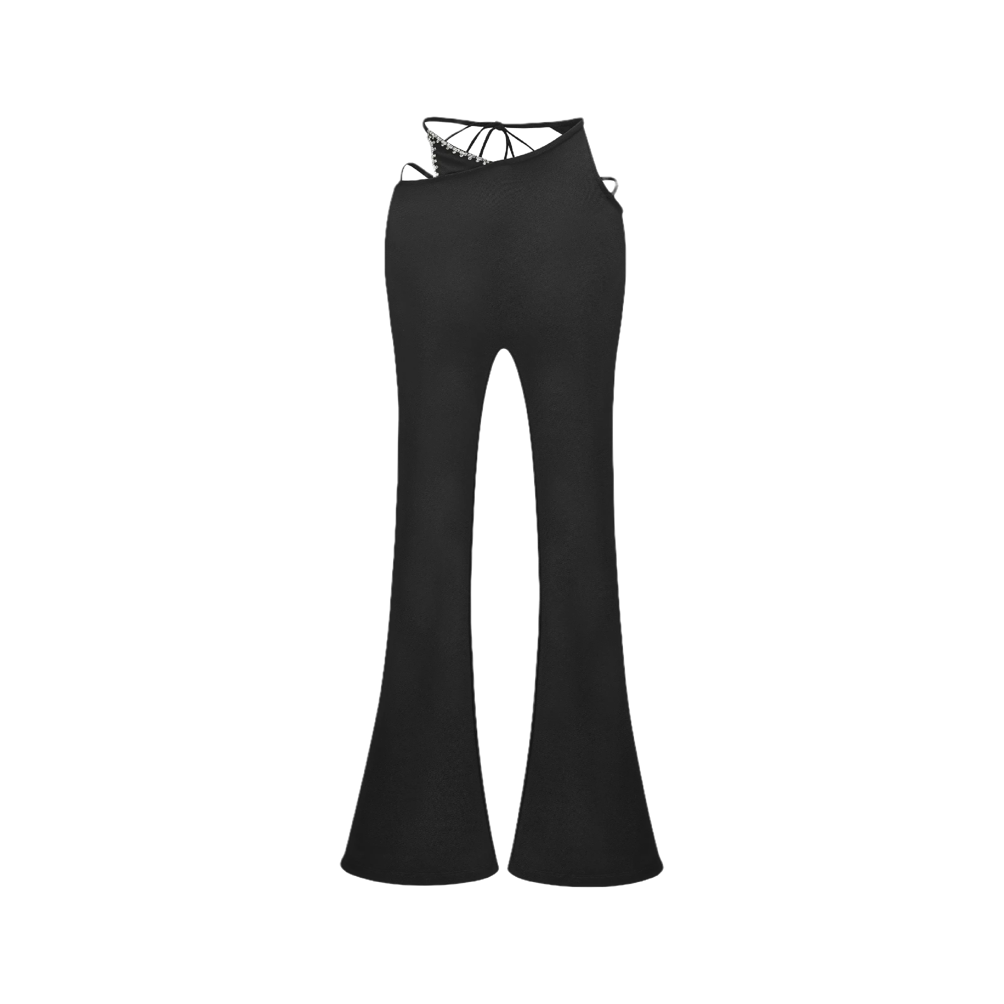 Pantaloni cut-out decorati con cristalli Celebrity 