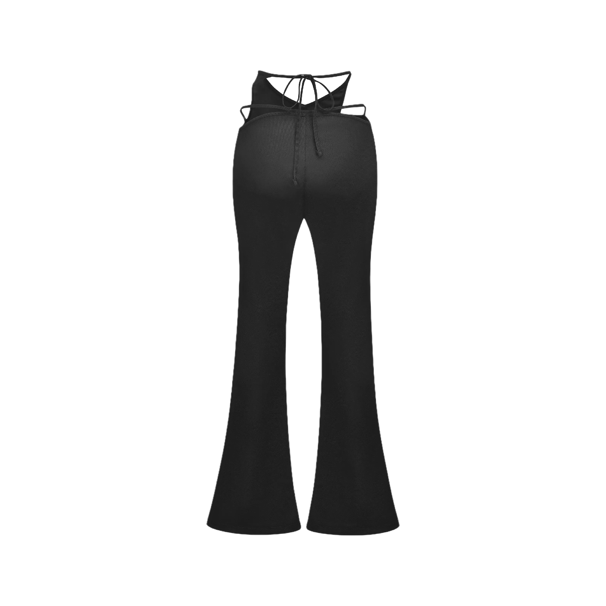 Celebrity-crystal embellished cut-out trousers