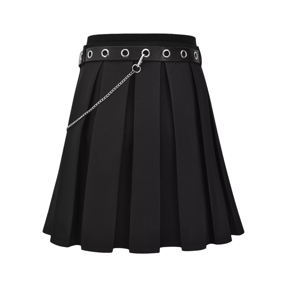Belted pleated mini skirt & shorts matching set