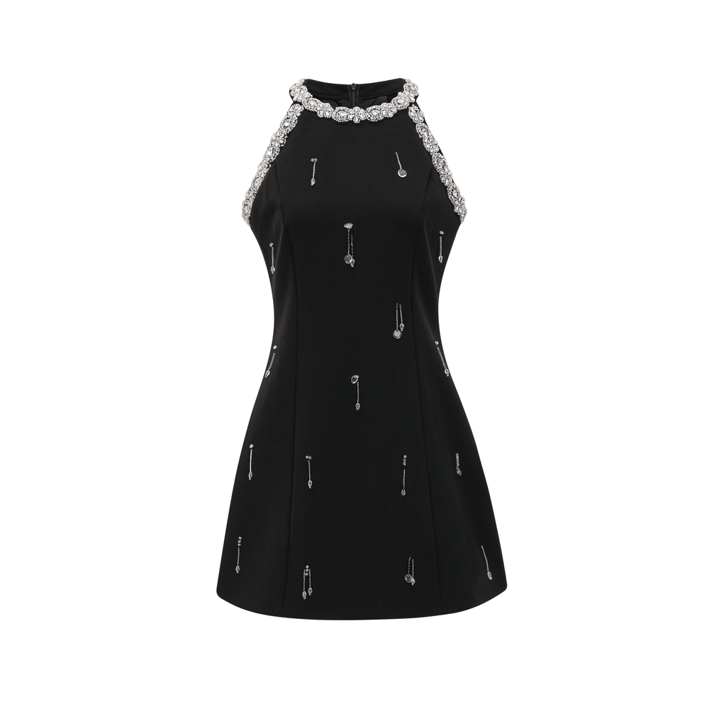 Colette Black Crystal Embellished Mini Dress