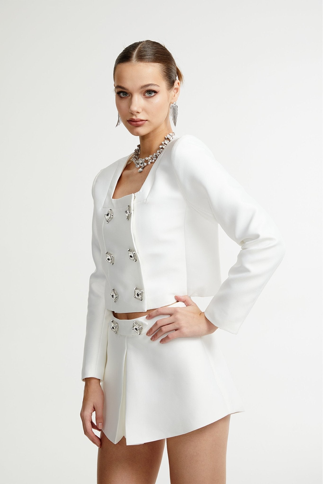 Belphoebe cropped jacket & skirt matching set - Miss Rosier - Women's Online Boutique