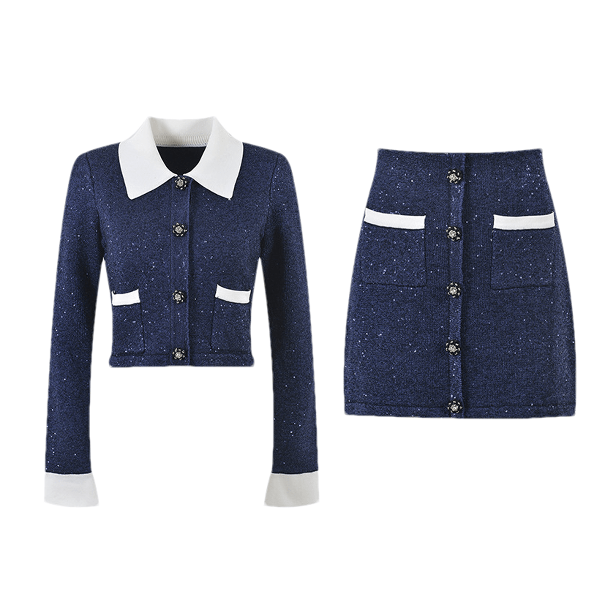 Bénédicte knitted jacket & skirt matching set - Miss Rosier - Women's Online Boutique