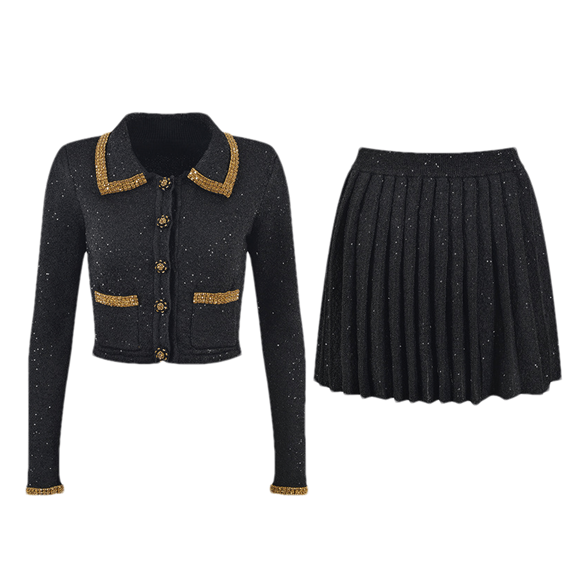 Blandine black sequin jacket & skirt matching set - Miss Rosier - Women's Online Boutique