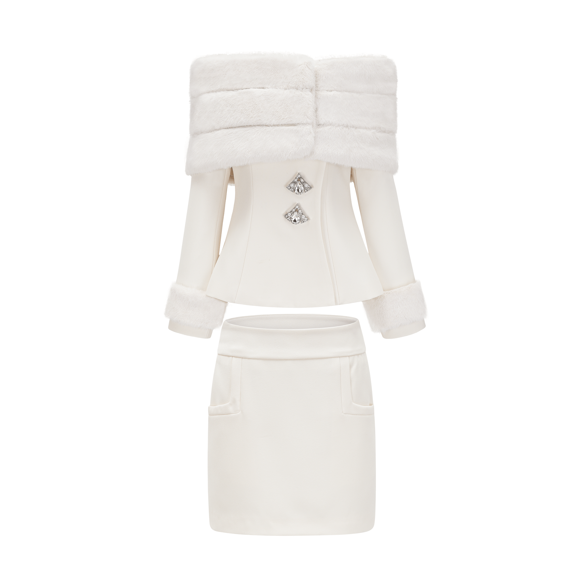 Caitlin fur jacket & skirt matching set - Miss Rosier - Women's Online Boutique