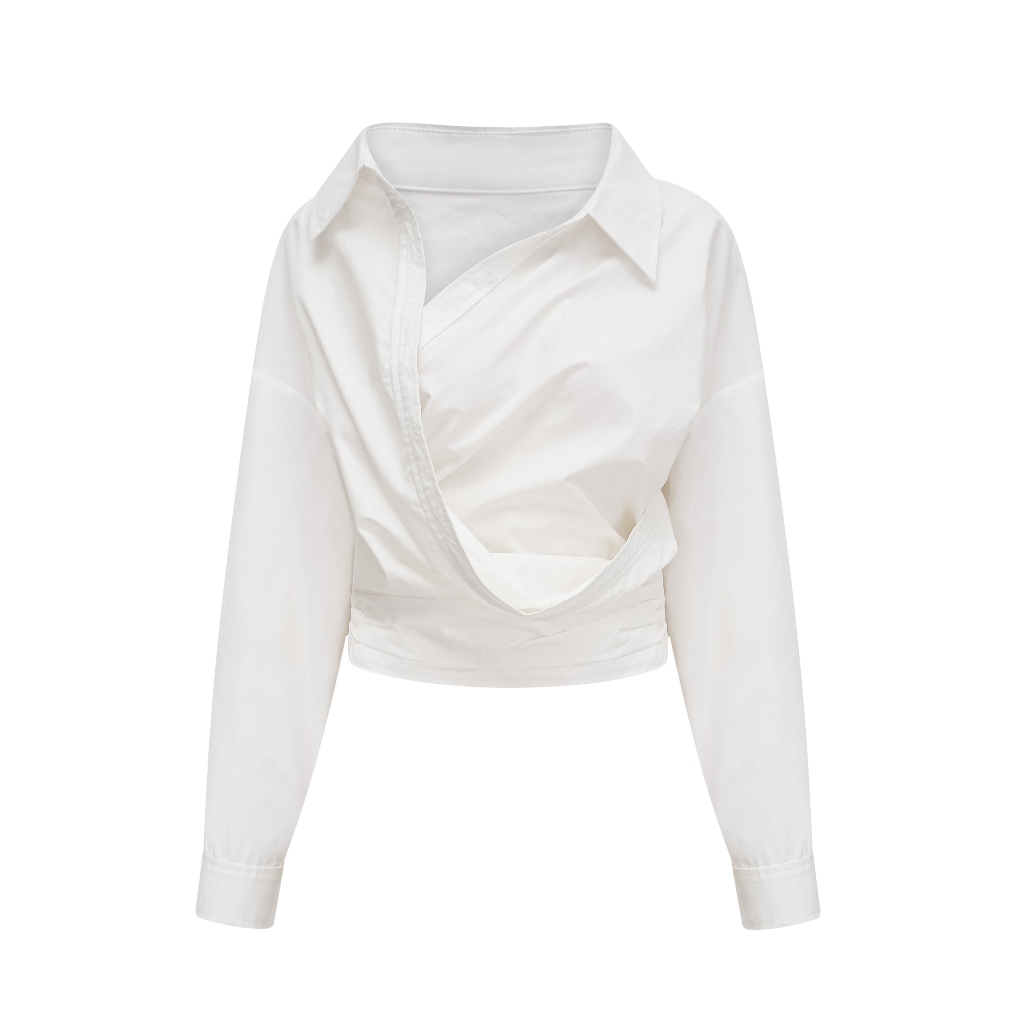 Coline asymmetric ruched shirt - Miss Rosier - Women's Online Boutique