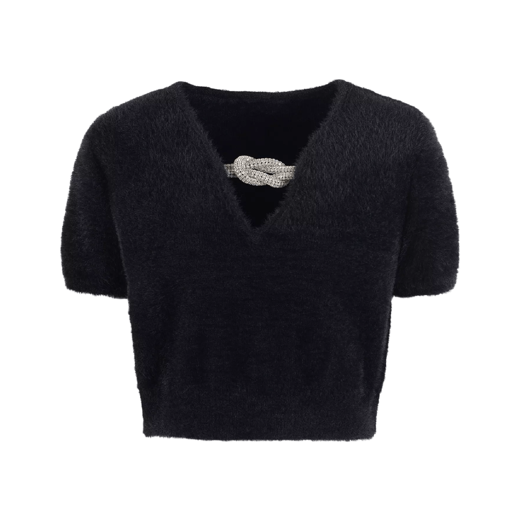 DNA-mink crystal cropped shirt - itsy, it‘z different