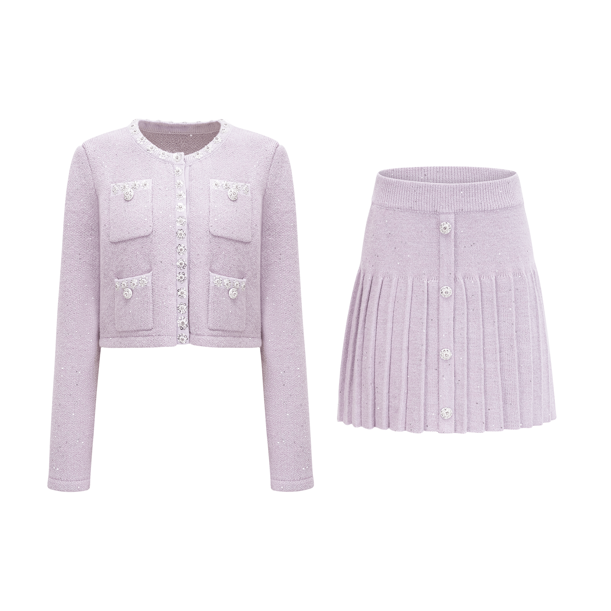 Fabienne purple jacket & skirt matching set - Miss Rosier - Women's Online Boutique