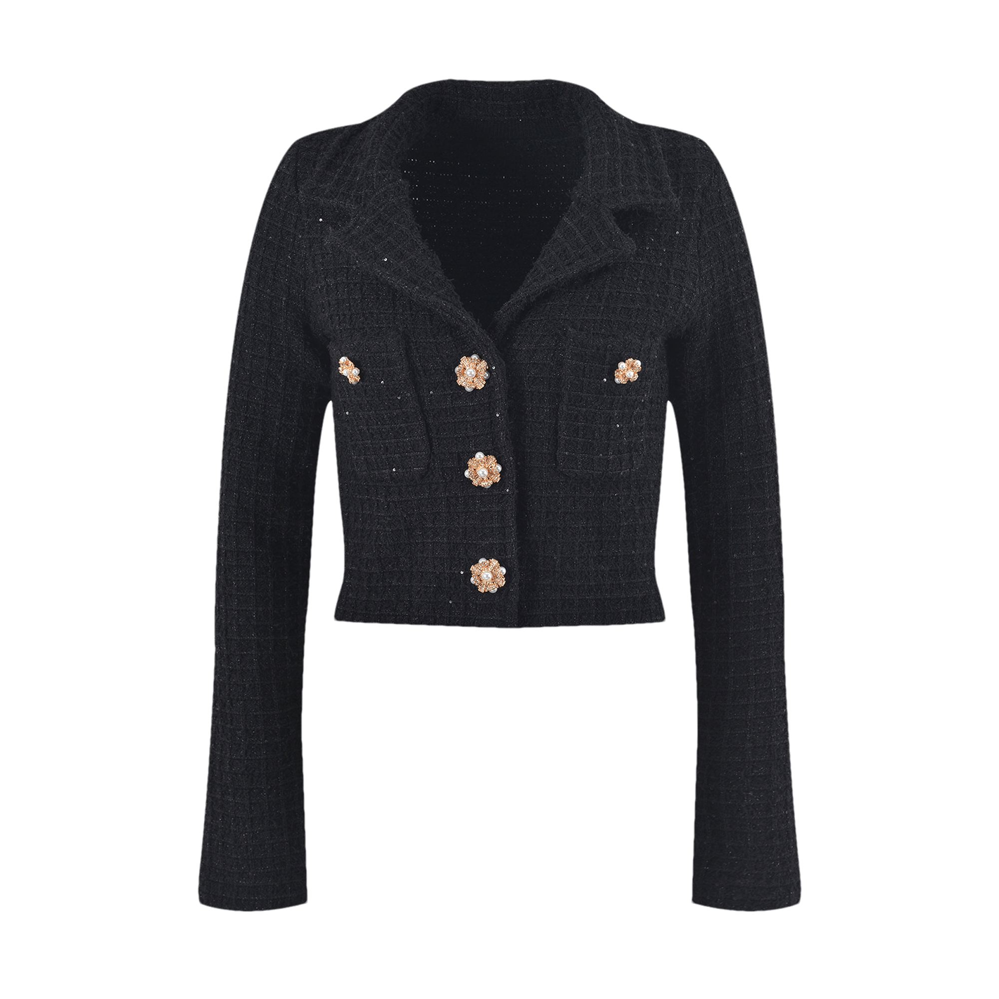 Fatoumata black waffle-knit jacket & skirt matching set - Miss Rosier - Women's Online Boutique