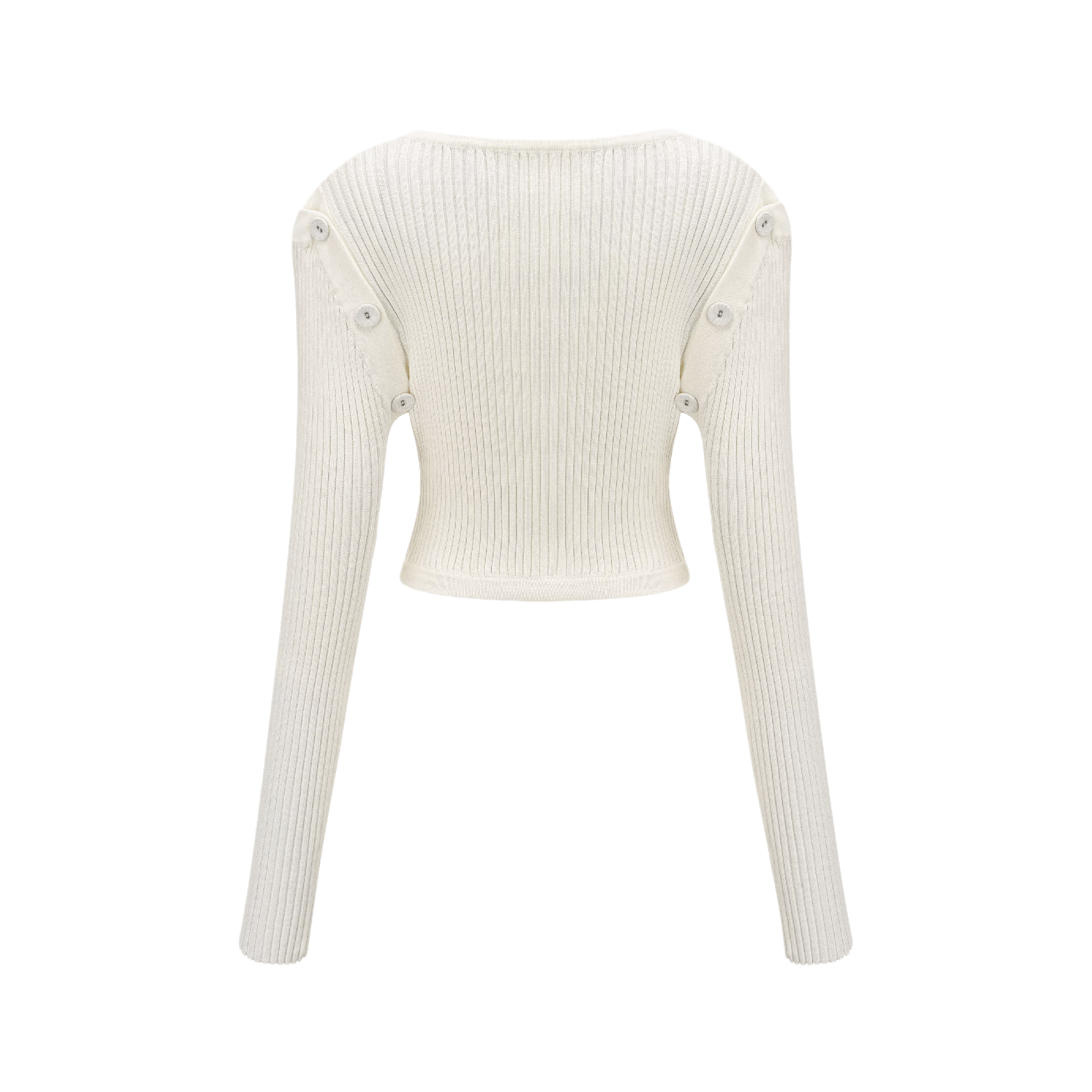 Gravity-knitted button-detail crop top - itsy, it‘z different