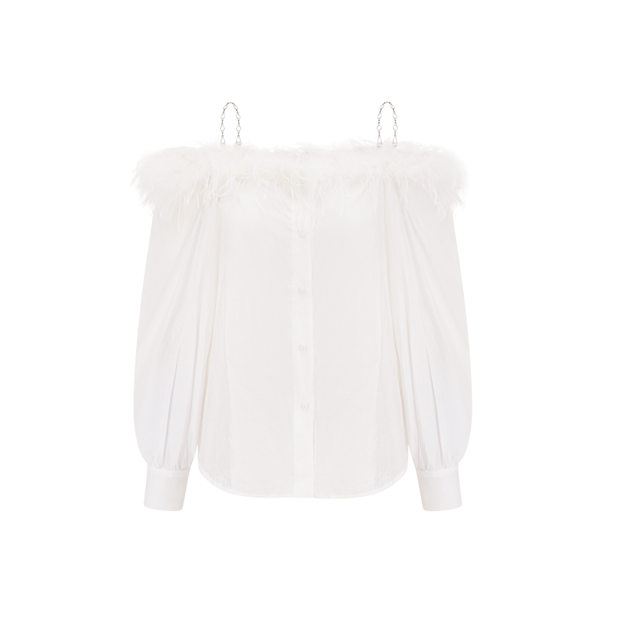 Jineva feather-embellished shirt - Miss Rosier - Women's Online Boutique