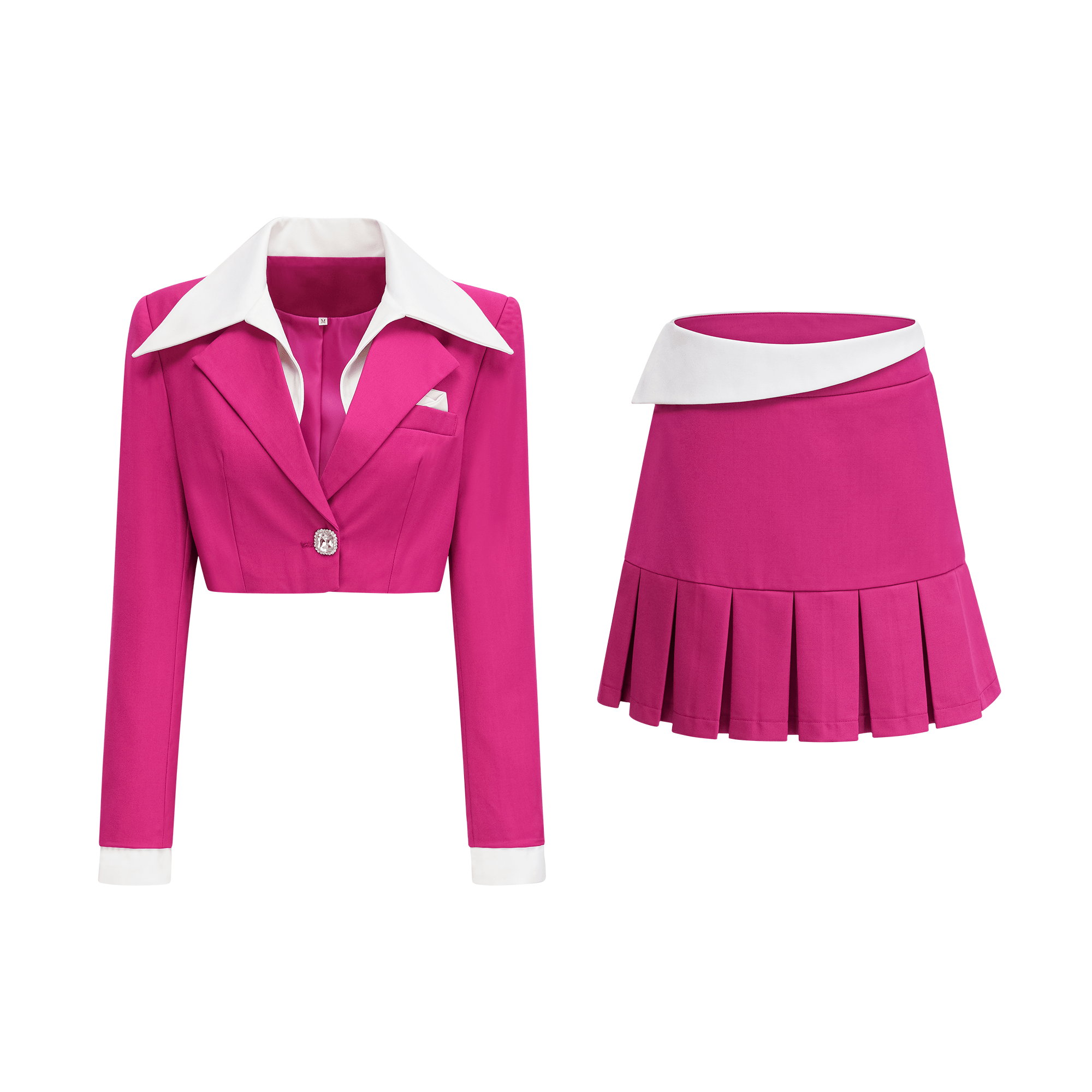 Juliette pink jacket skirt matching set